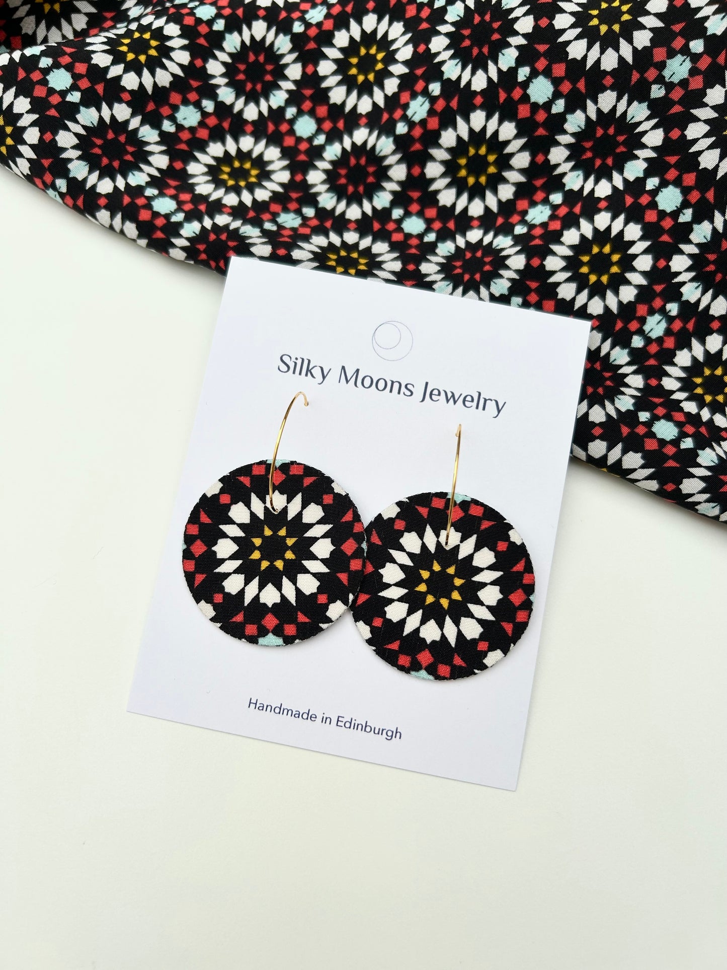 Hoop and Moon Dangle Earrings