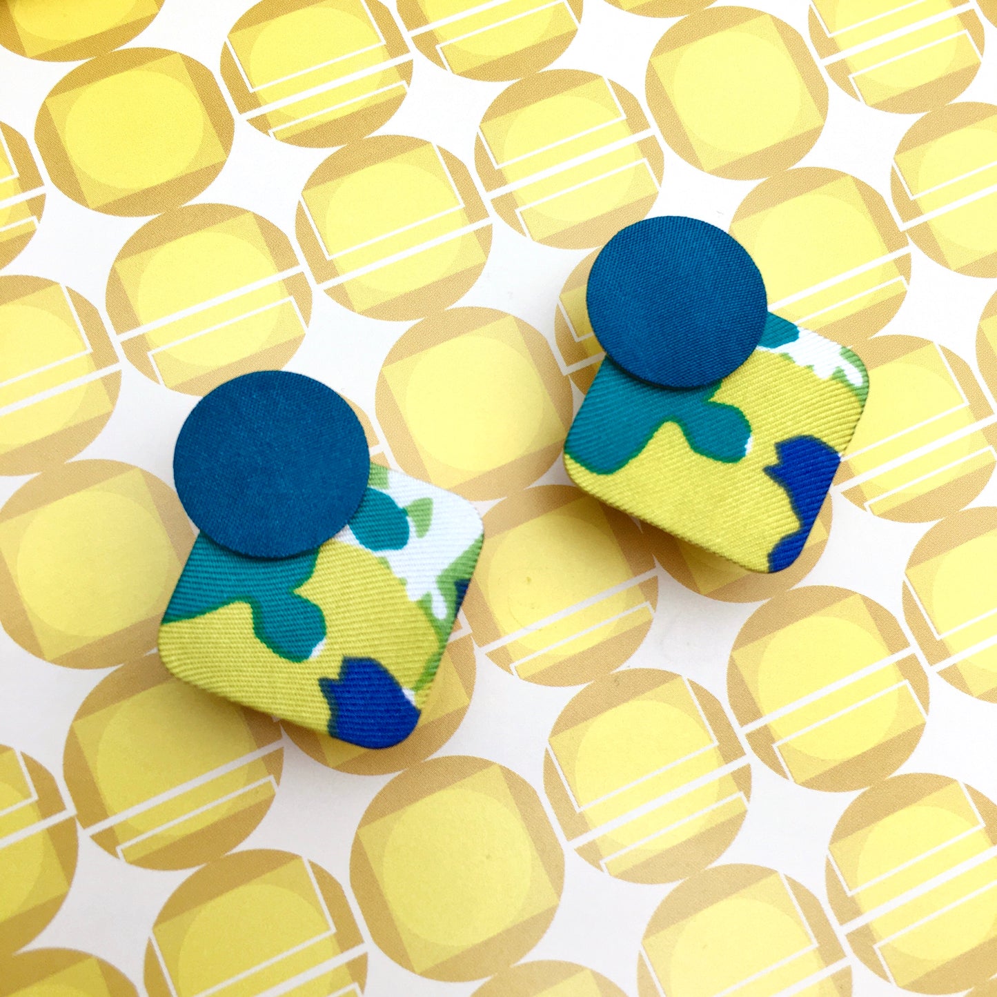 Geo Moon Stud Earrings