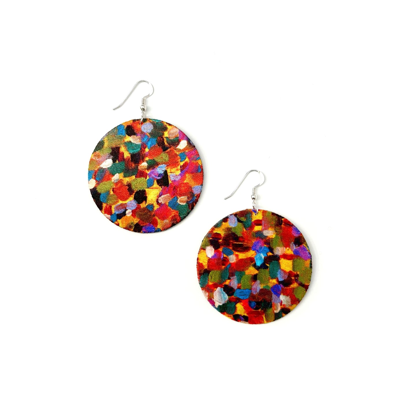 Full Moon Dangle Hook Earrings