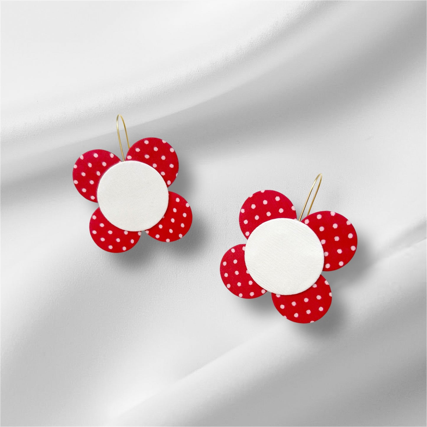 Moon Flower Dangle Hook Earrings