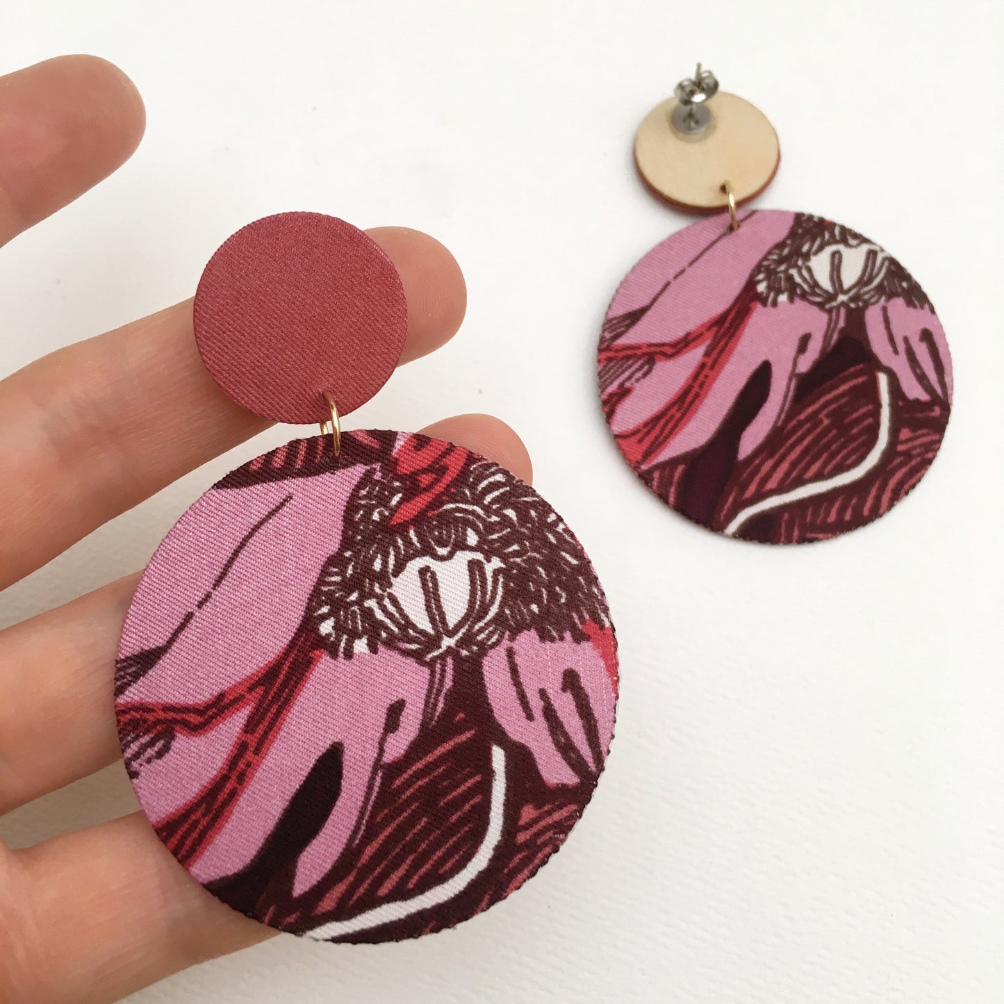 Supermoon Dangle Large Stud Earrings