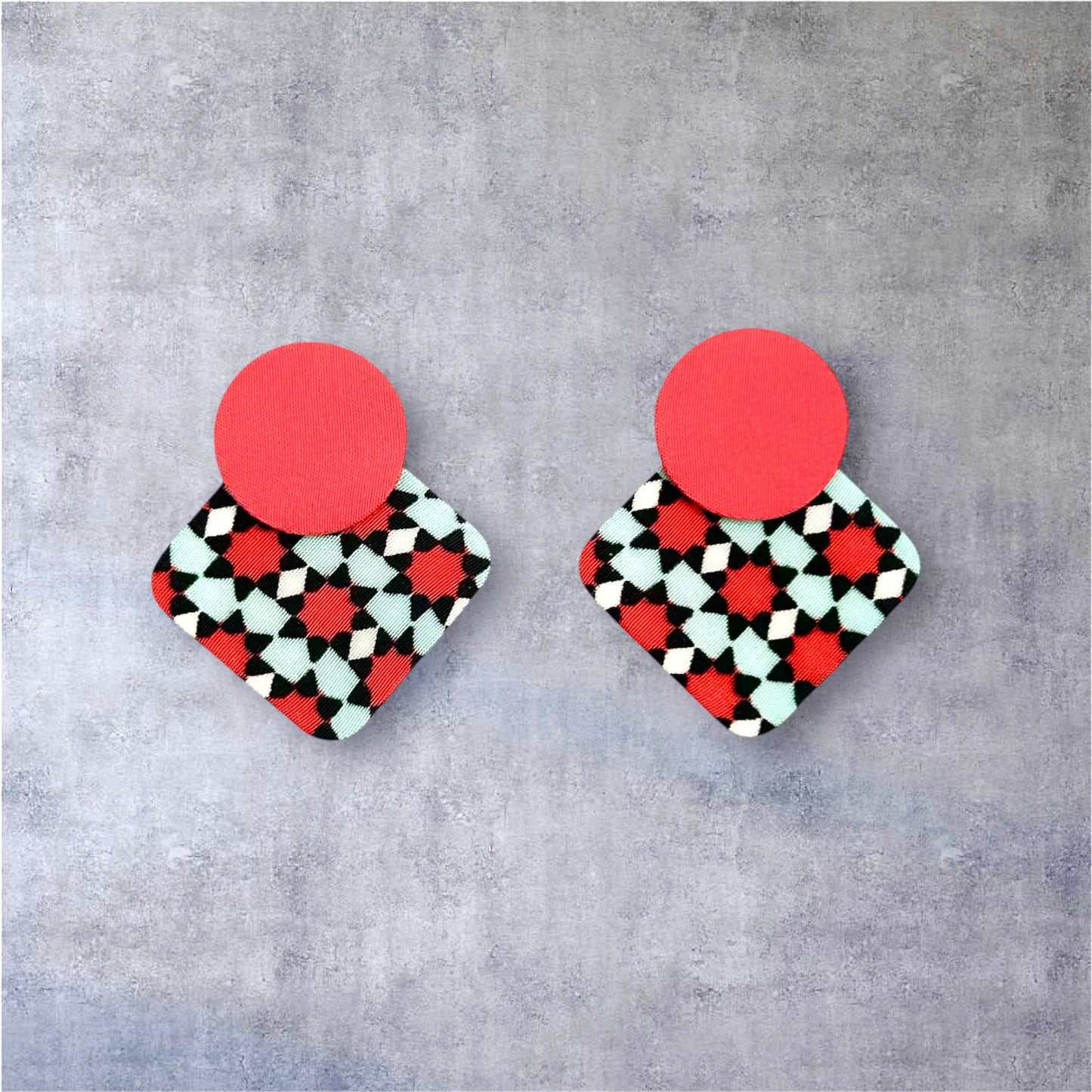 Geo Moon Stud Earrings