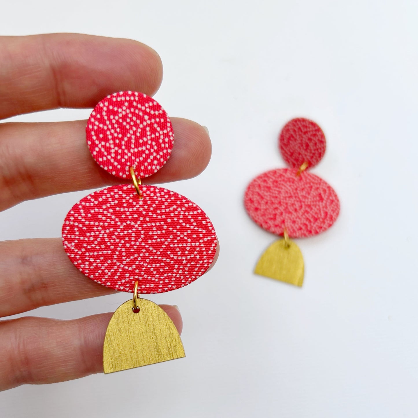 Ellipse Dangle Stud Earrings