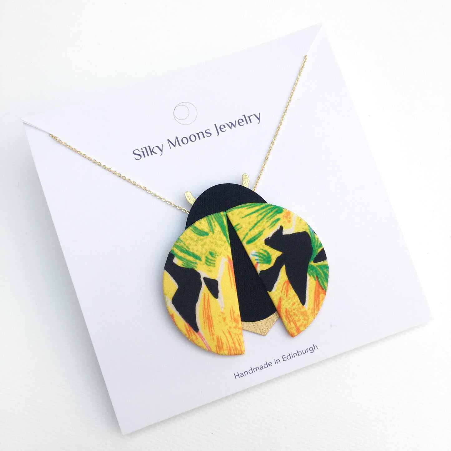 Moon Beetle Pendant Necklace