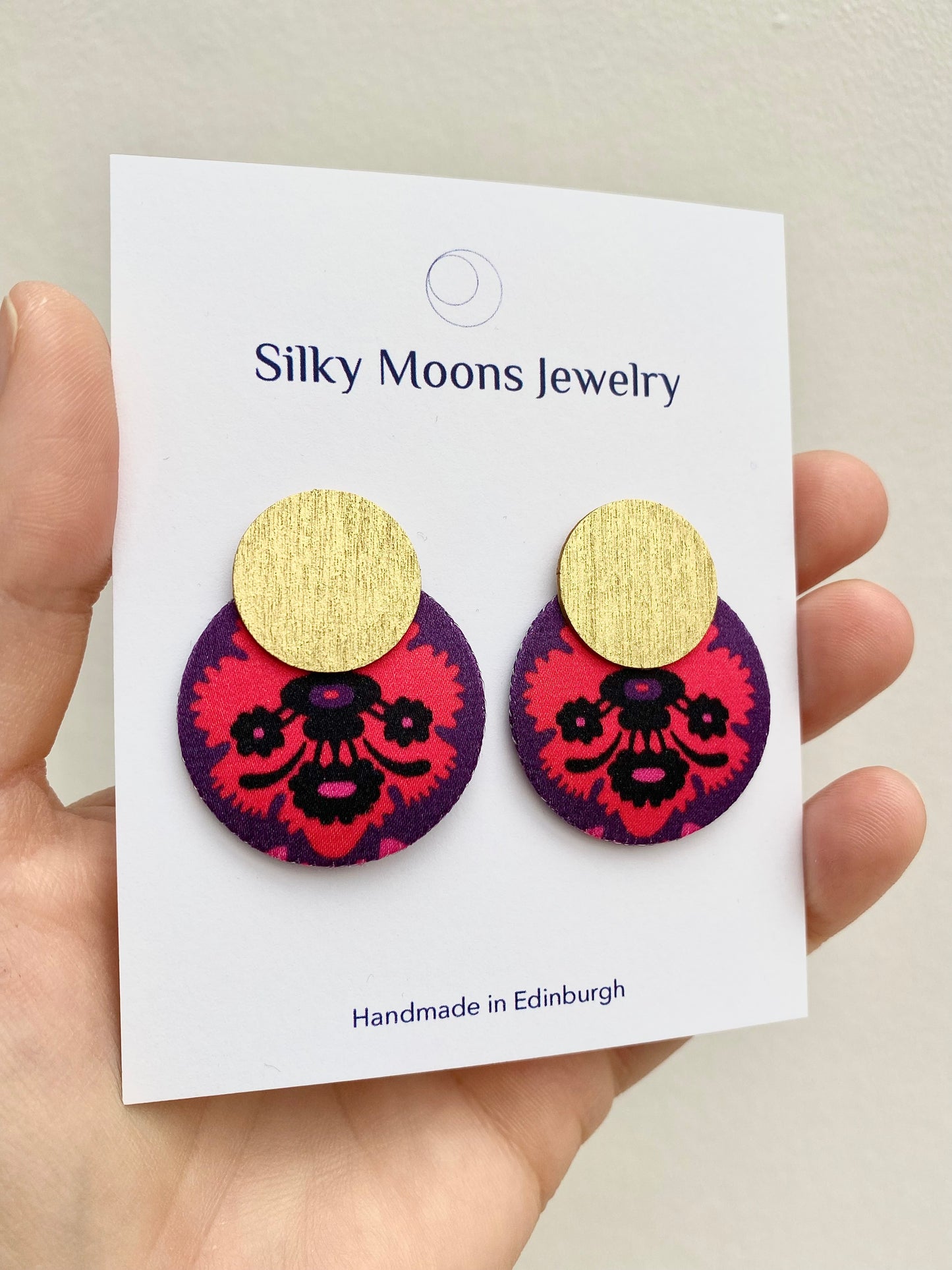 Two Moon Stud Earrings