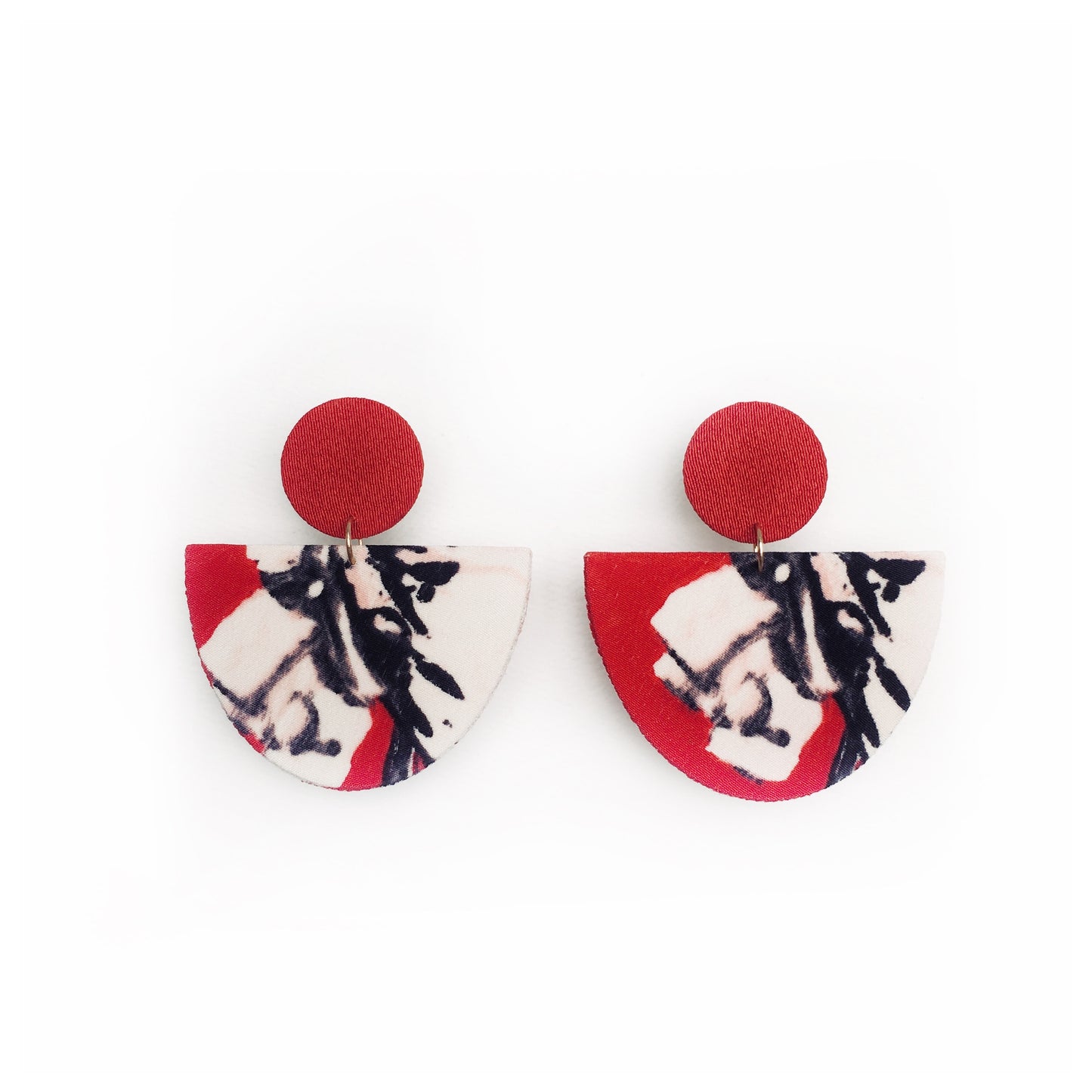 Half Moon Dangle Stud Earrings