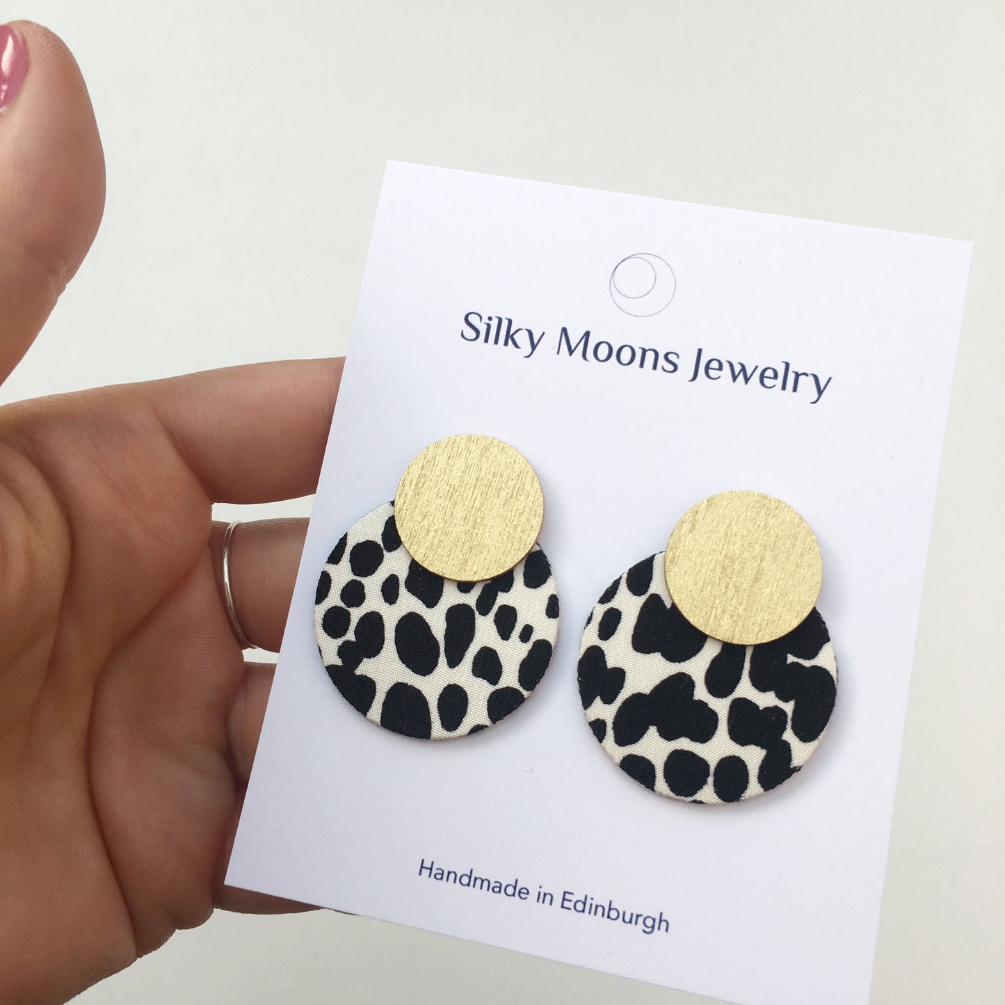 Two Moon Stud Earrings
