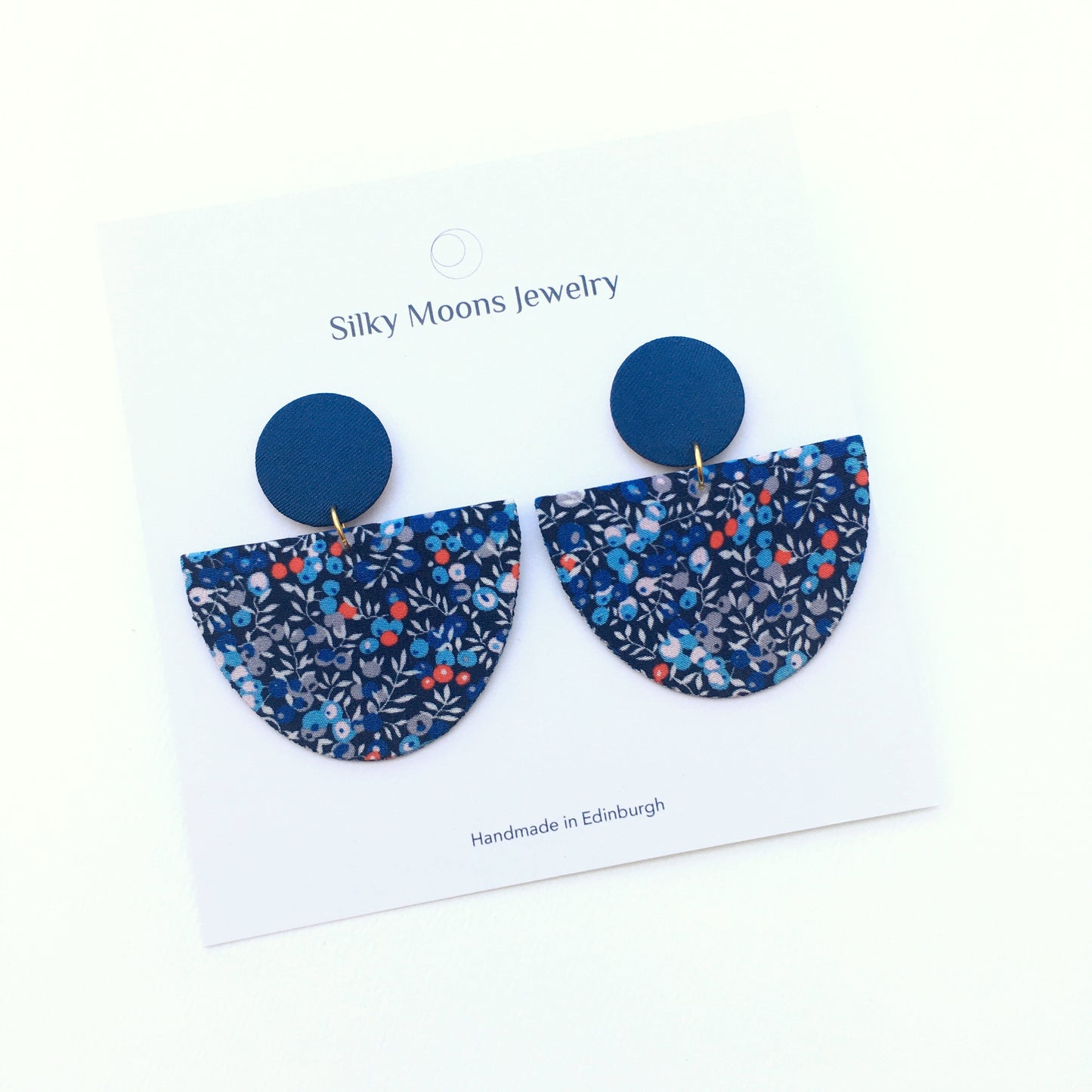 Half Moon Dangle Stud Earrings