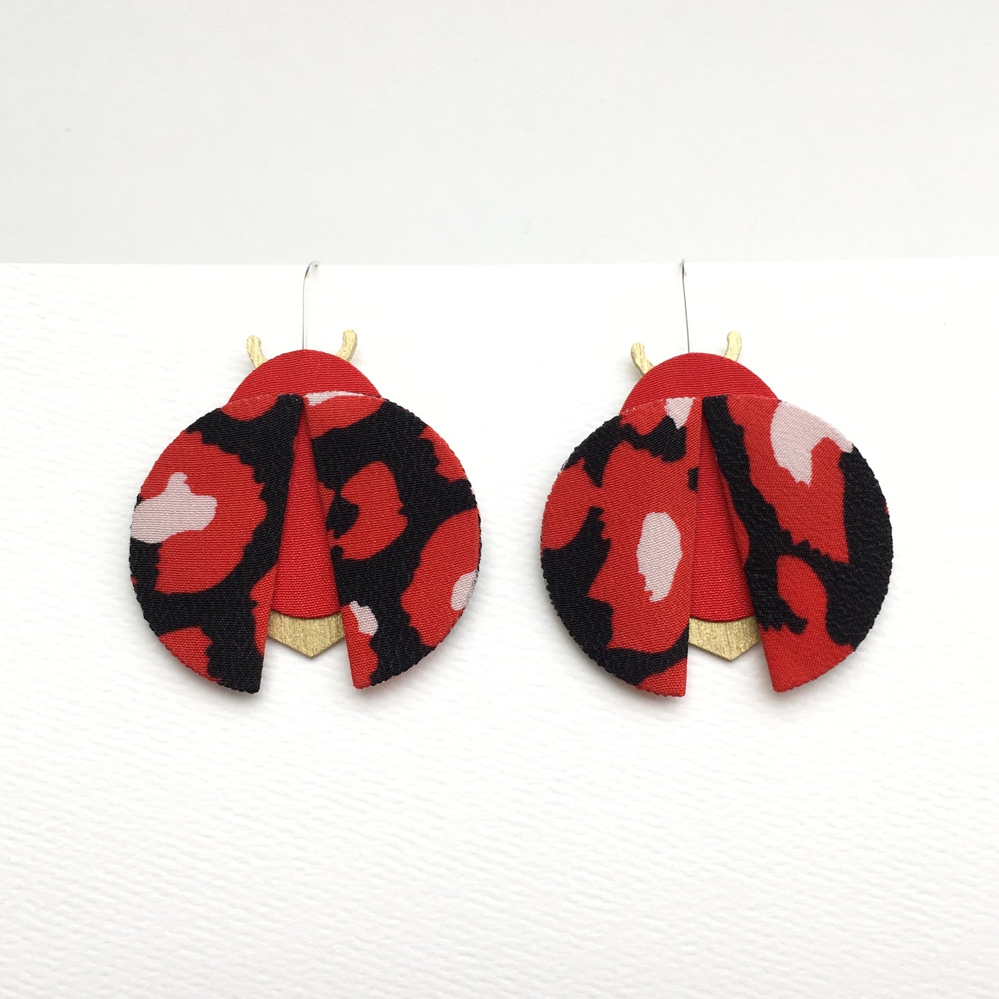 Moon Beetle Dangle Hook Earrings