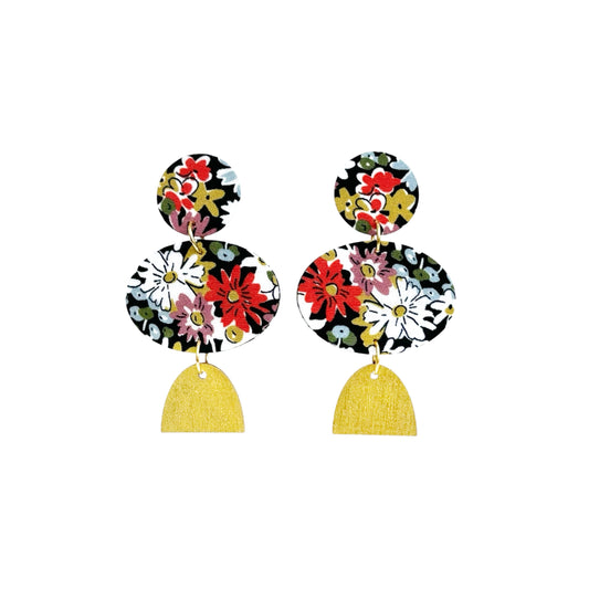 Ellipse Dangle Stud Earrings