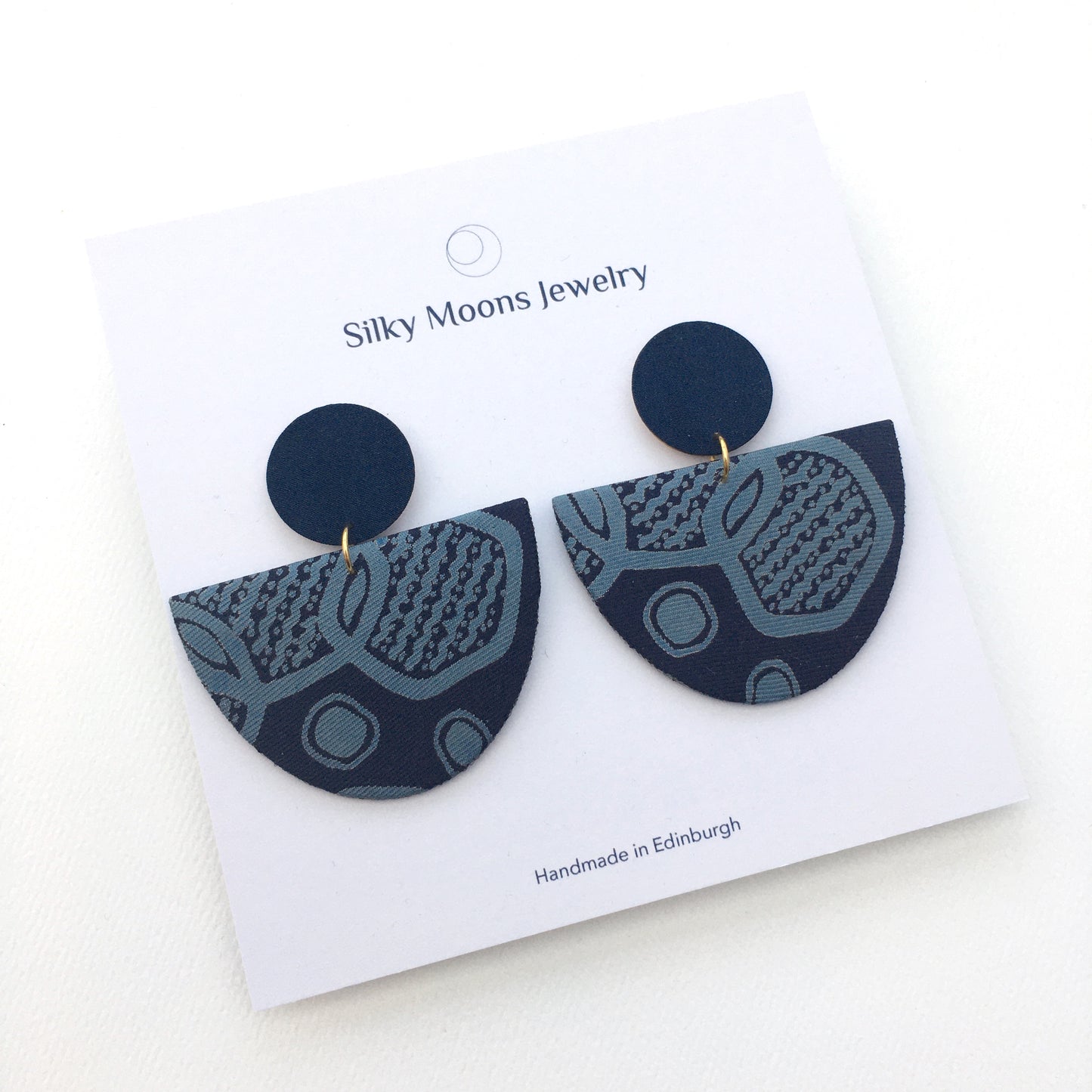 Half Moon Dangle Stud Earrings