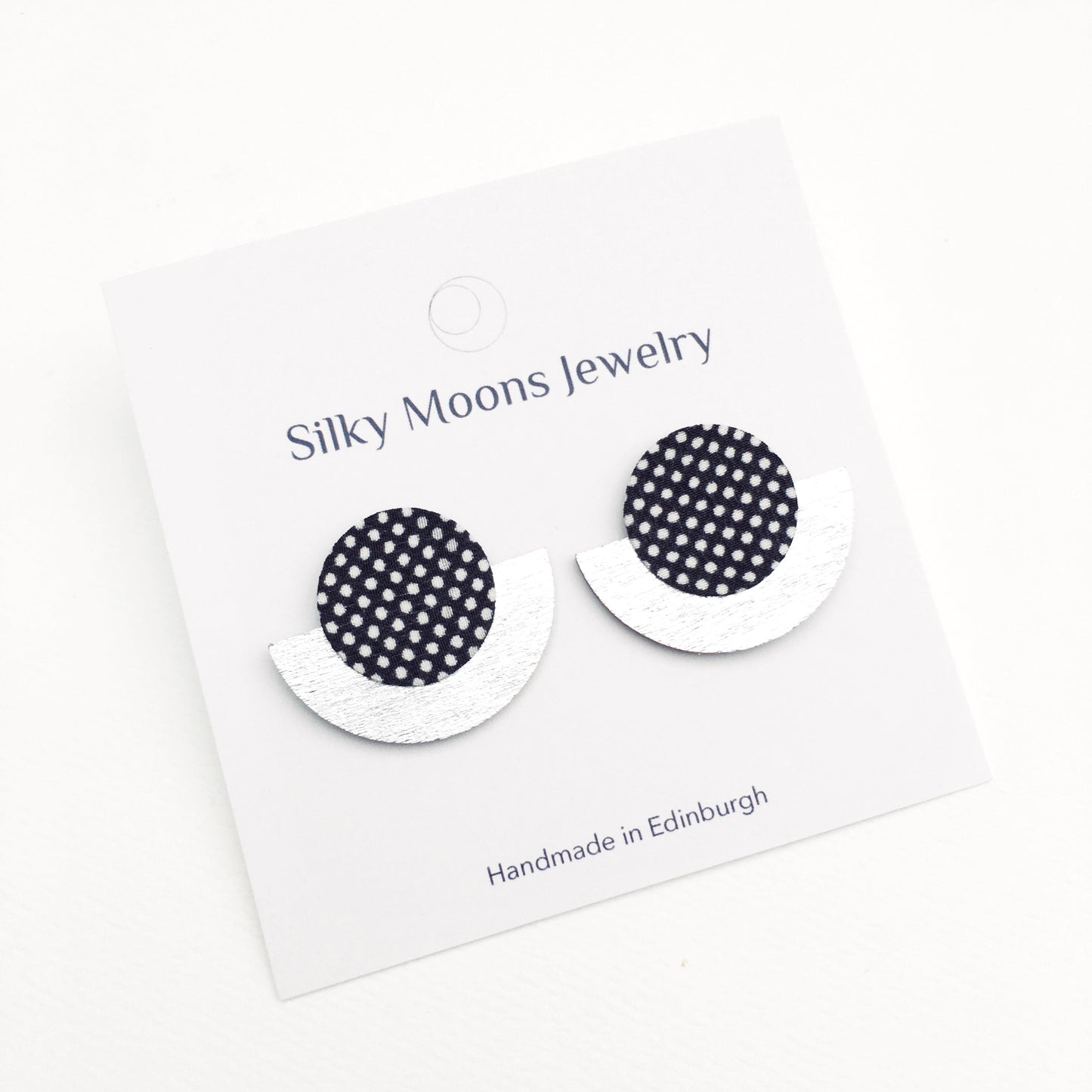 Half Plywood & Silk Stud Earring