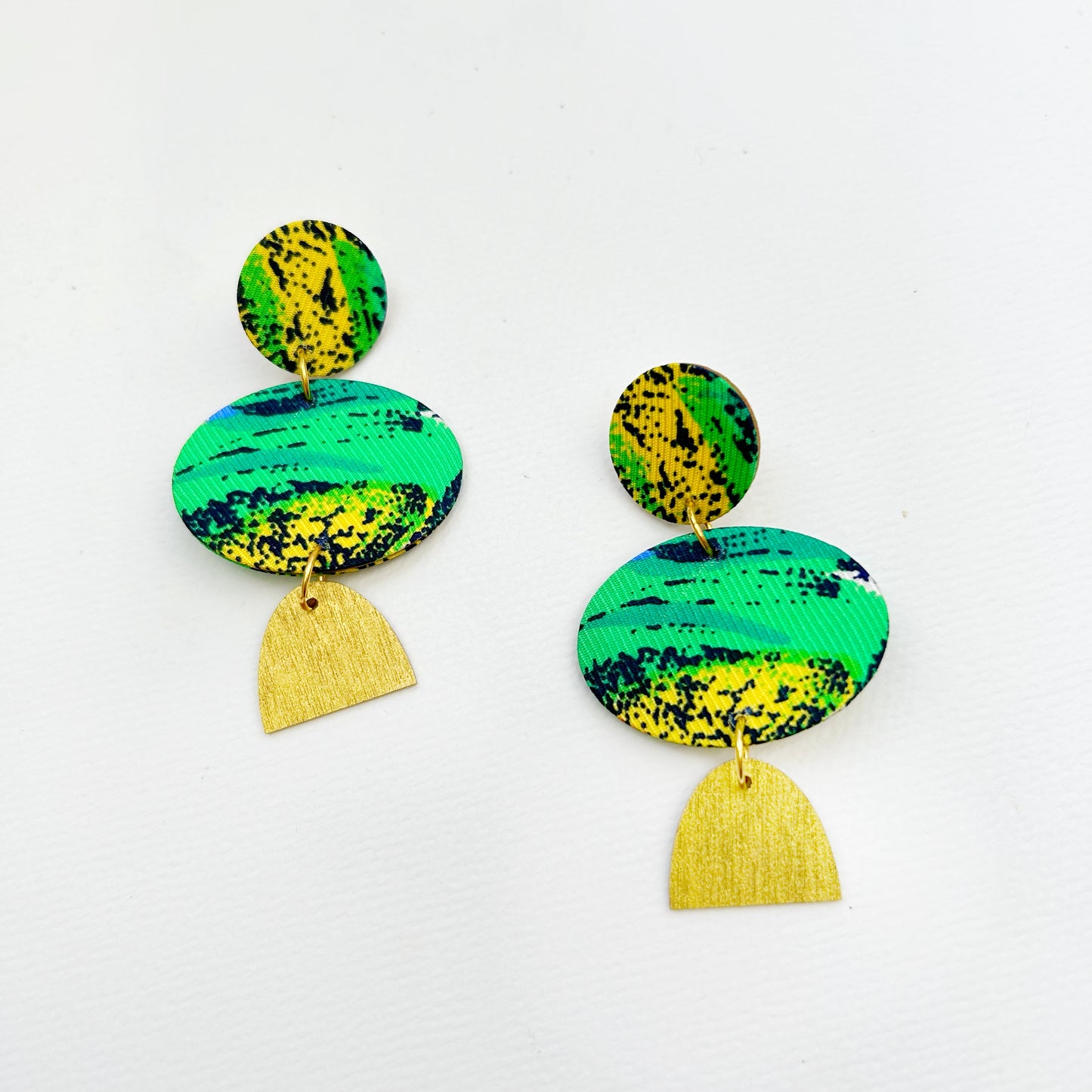 Ellipse Dangle Stud Earrings