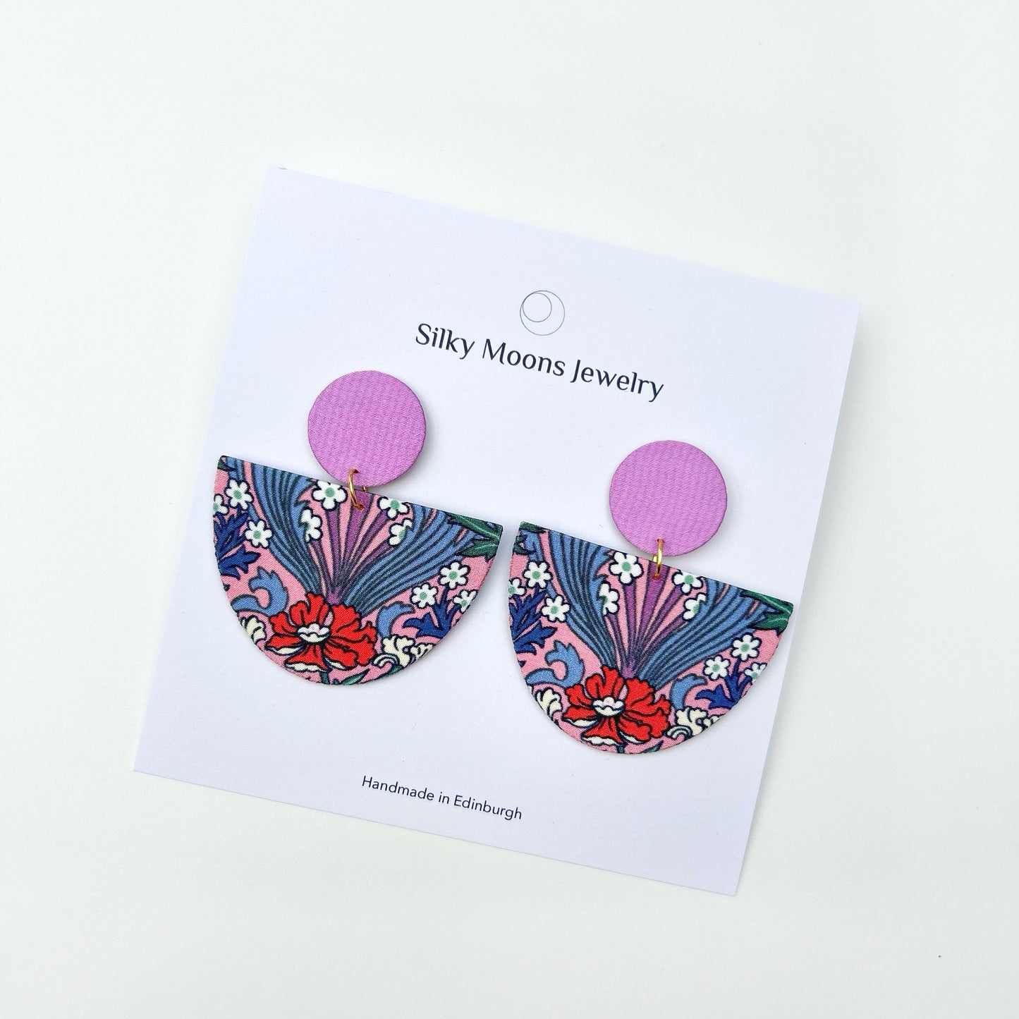 Half Moon Dangle Stud Earrings
