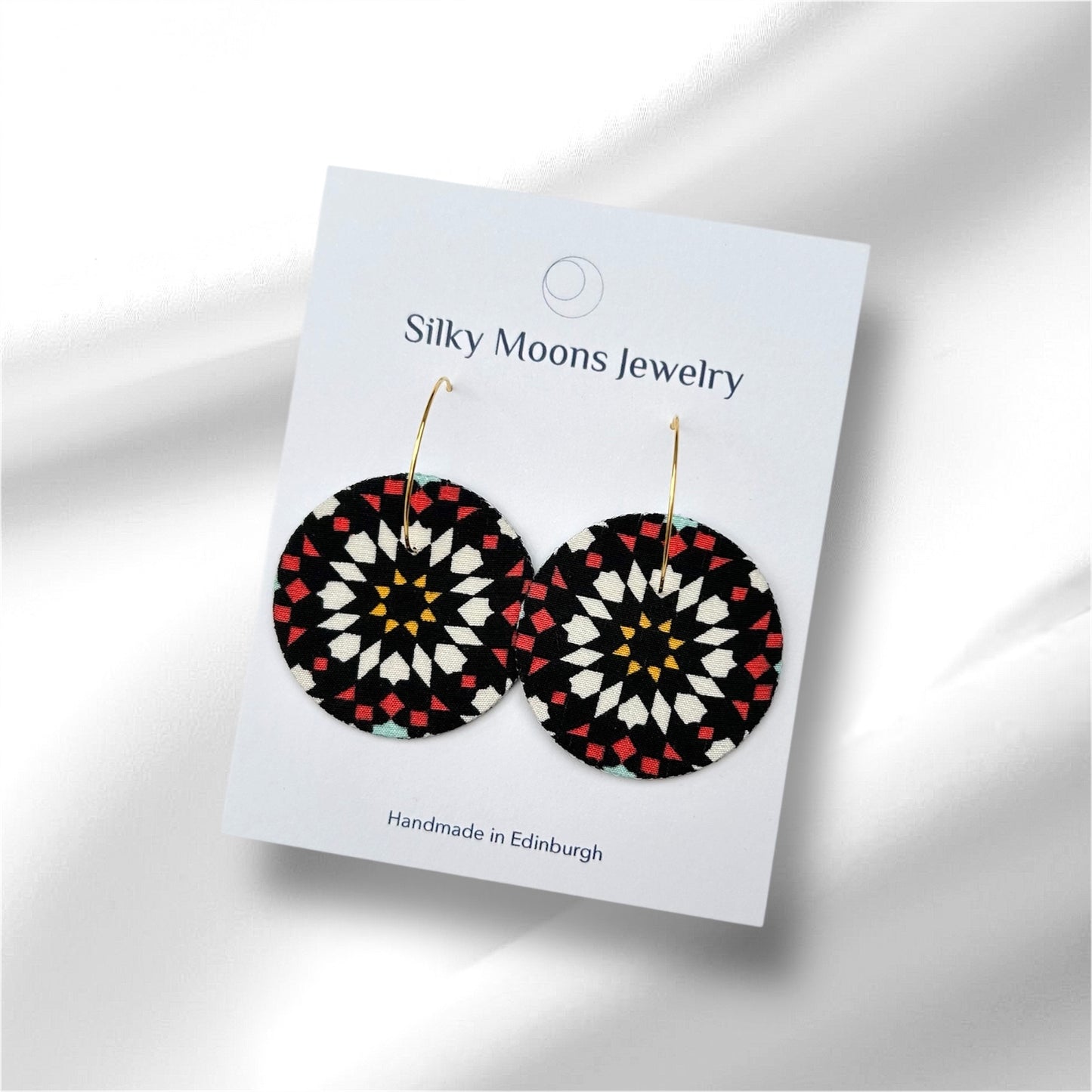 Hoop and Moon Dangle Earrings