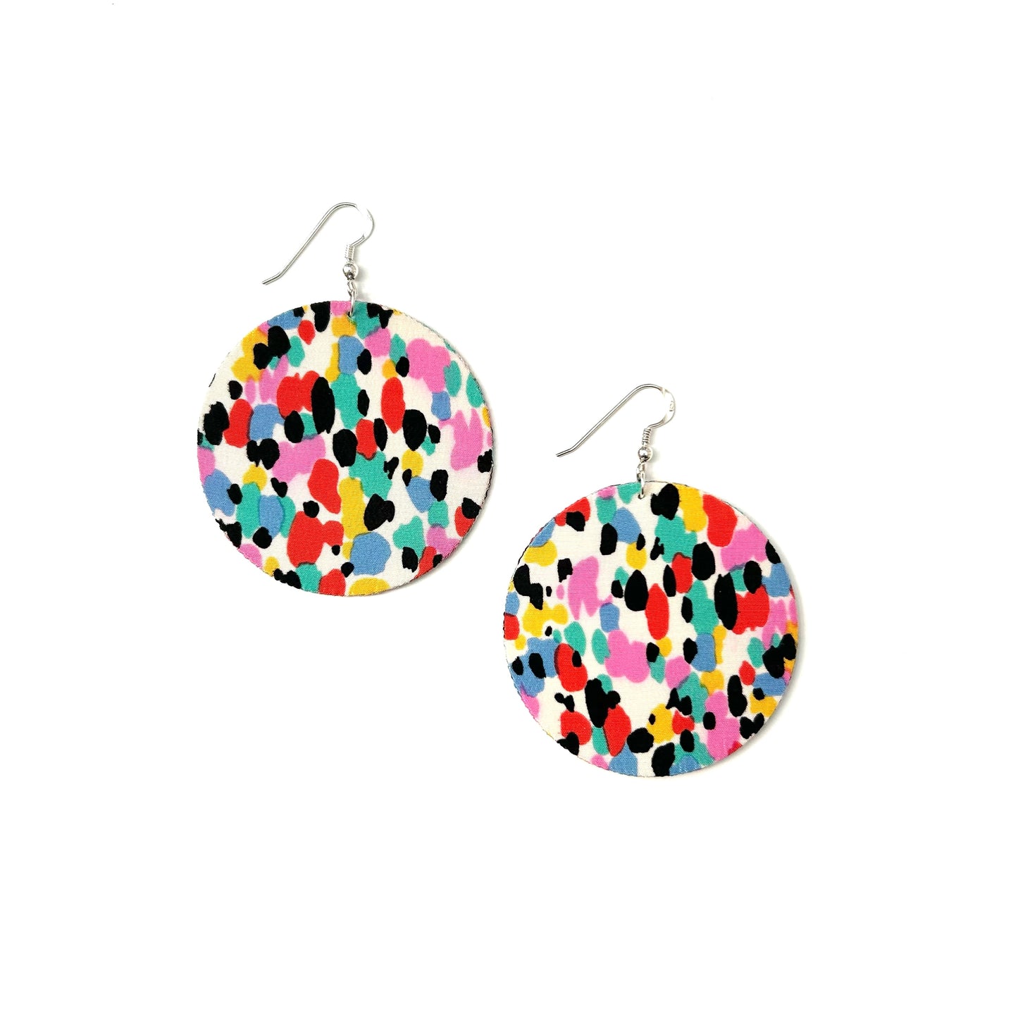 Full Moon Dangle Hook Earrings