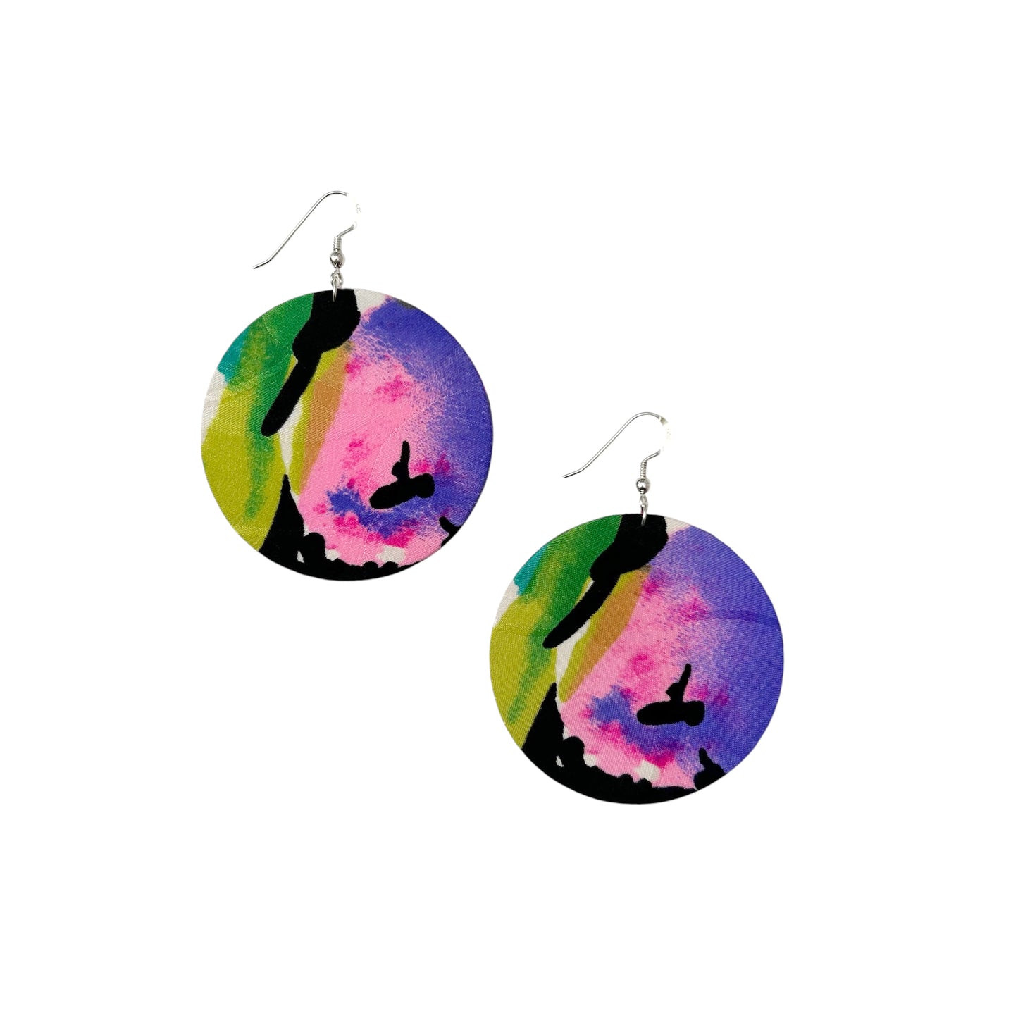Full Moon Dangle Hook Earrings