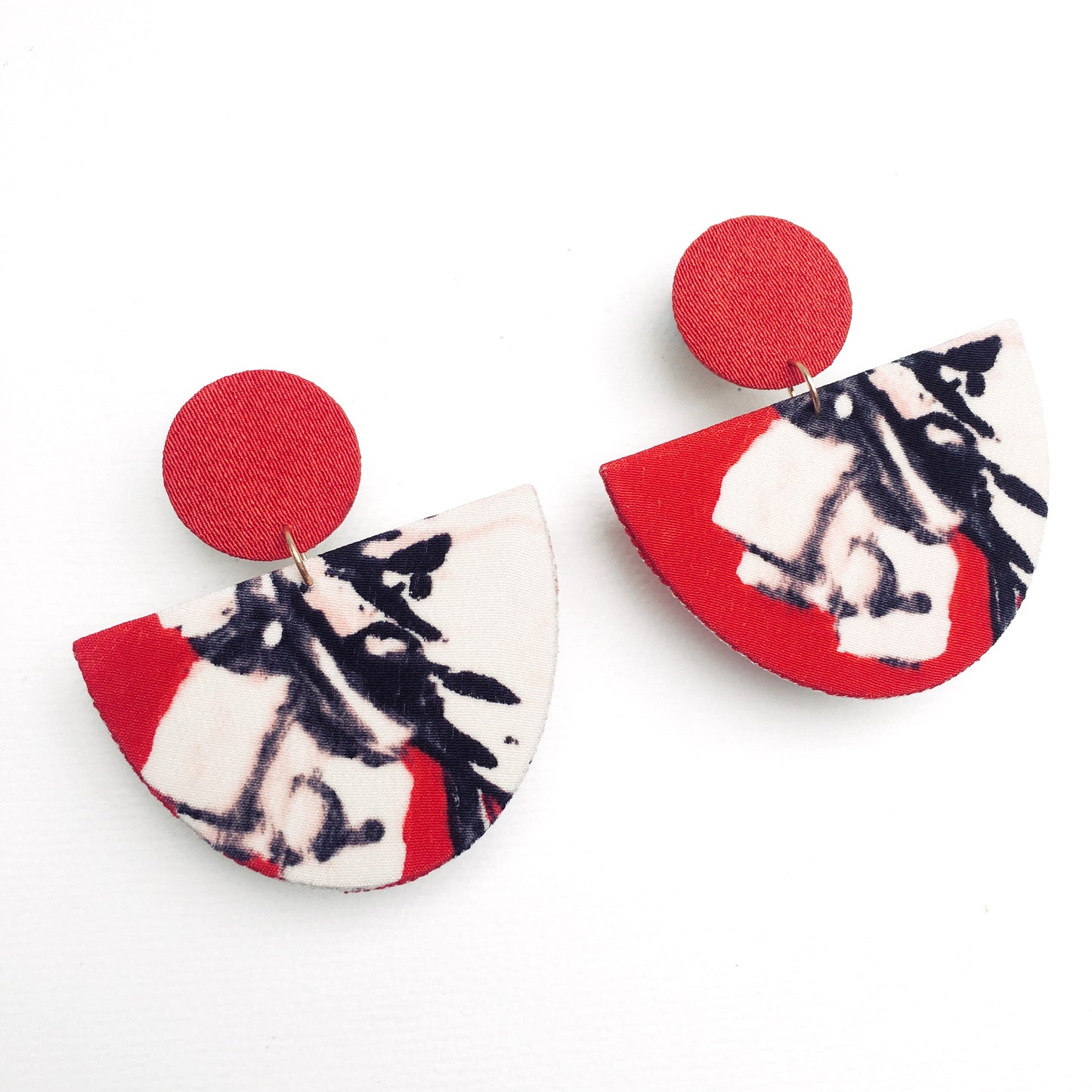Half Moon Dangle Stud Earrings