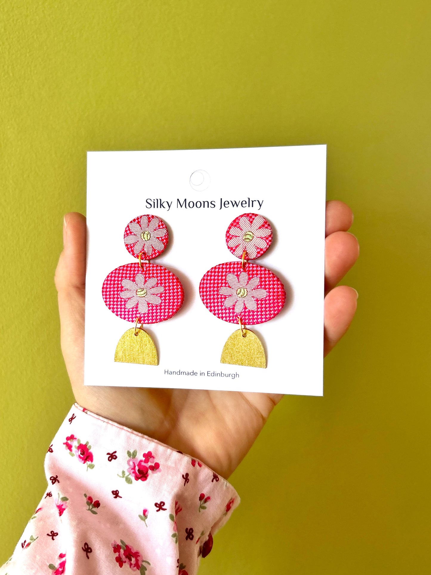 Ellipse Dangle Stud Earrings