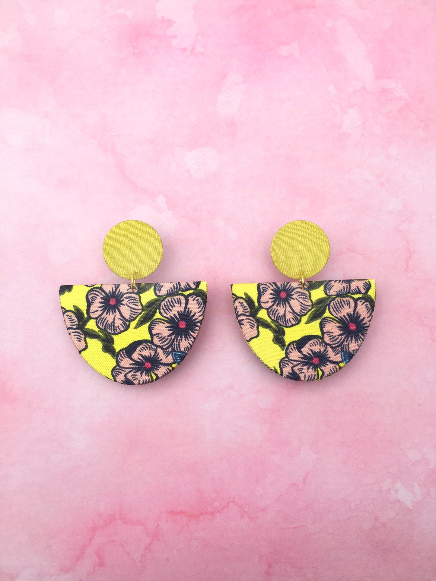 Half Moon Dangle Stud Earrings