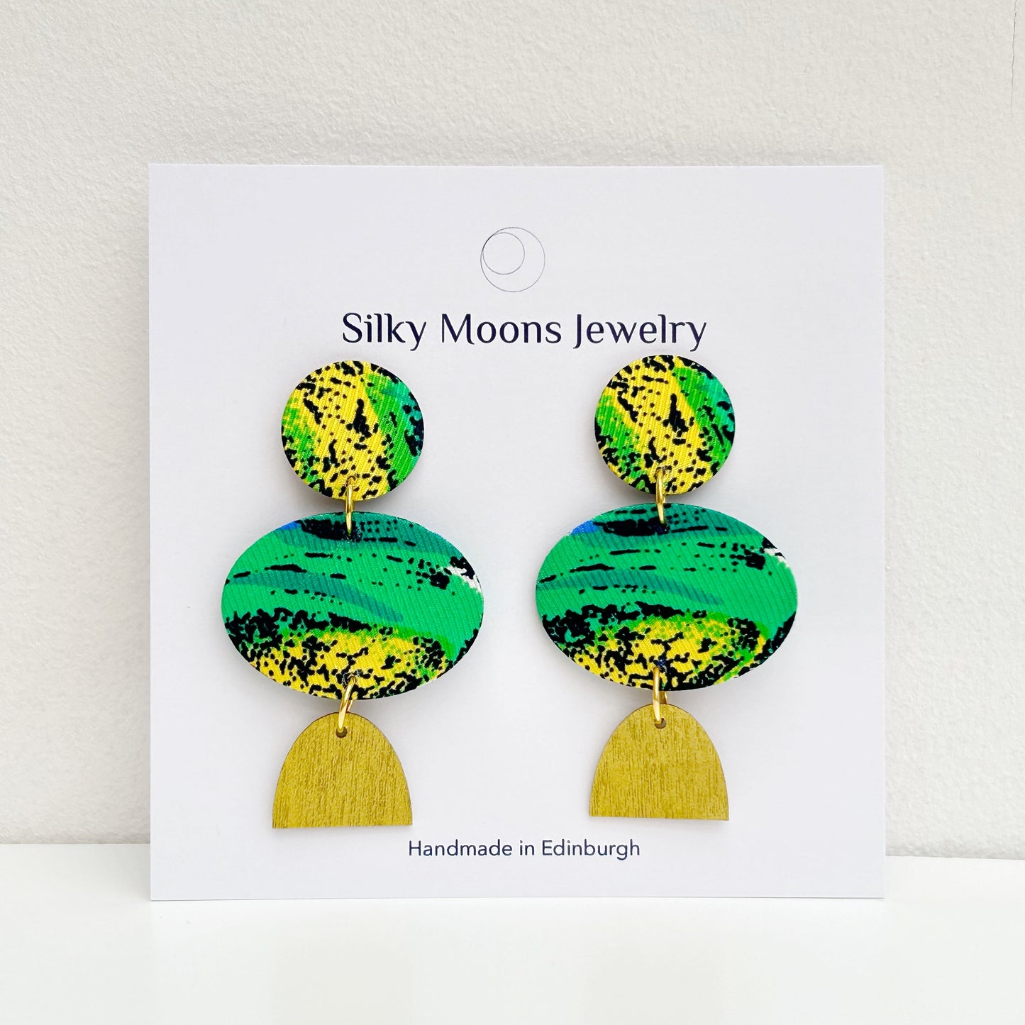 Ellipse Dangle Stud Earrings