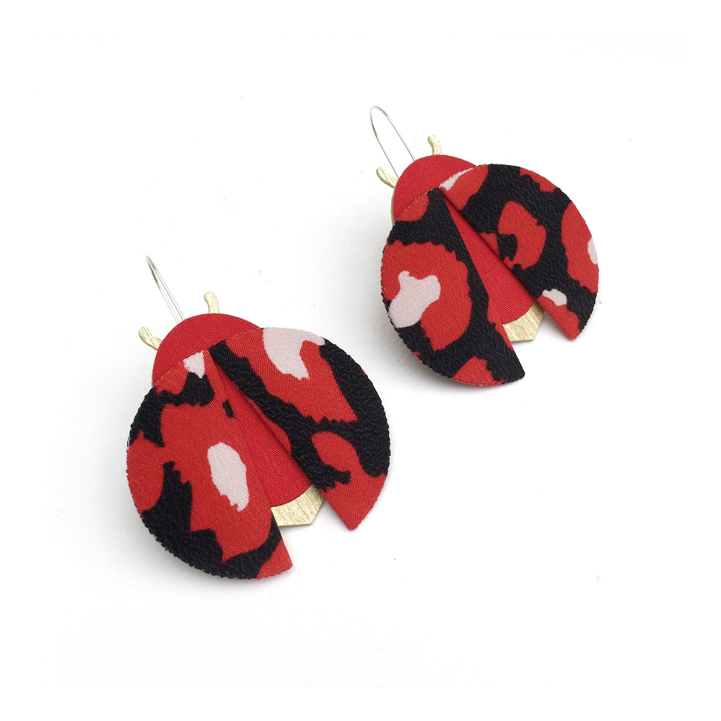 Moon Beetle Dangle Hook Earrings