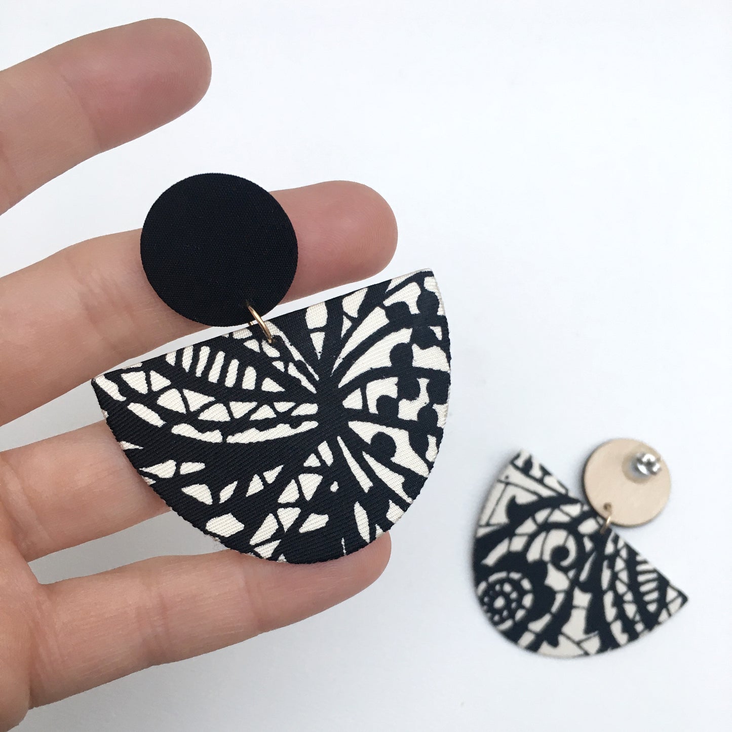 Half Moon Dangle Stud Earrings