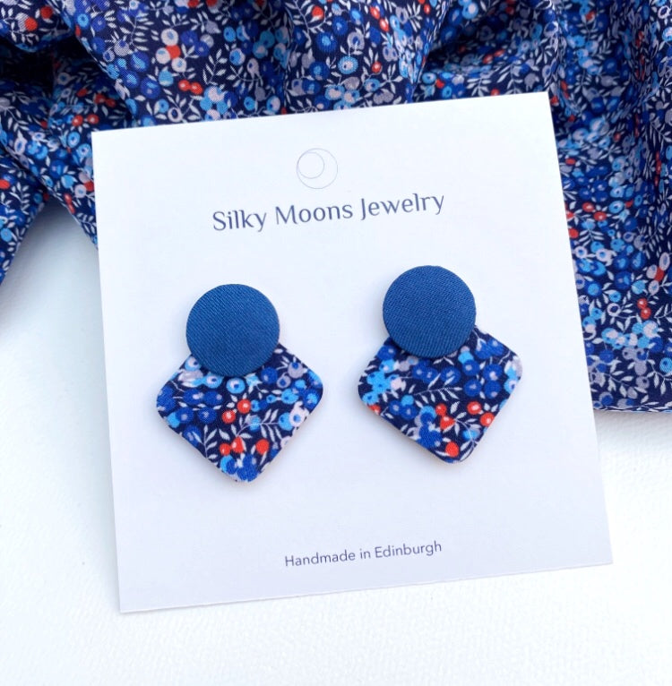 Geo Moon Stud Earrings