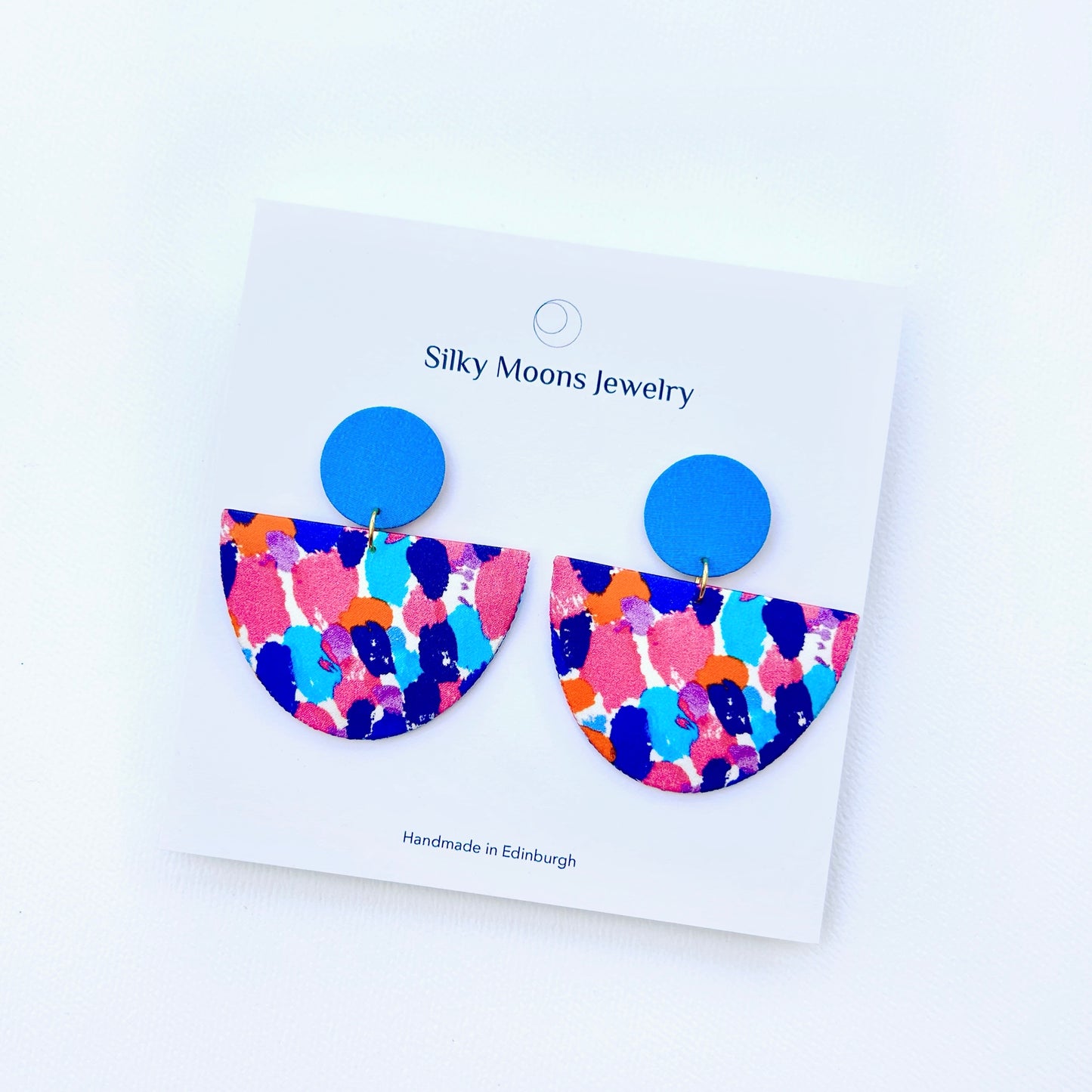 Half Moon Dangle Stud Earrings