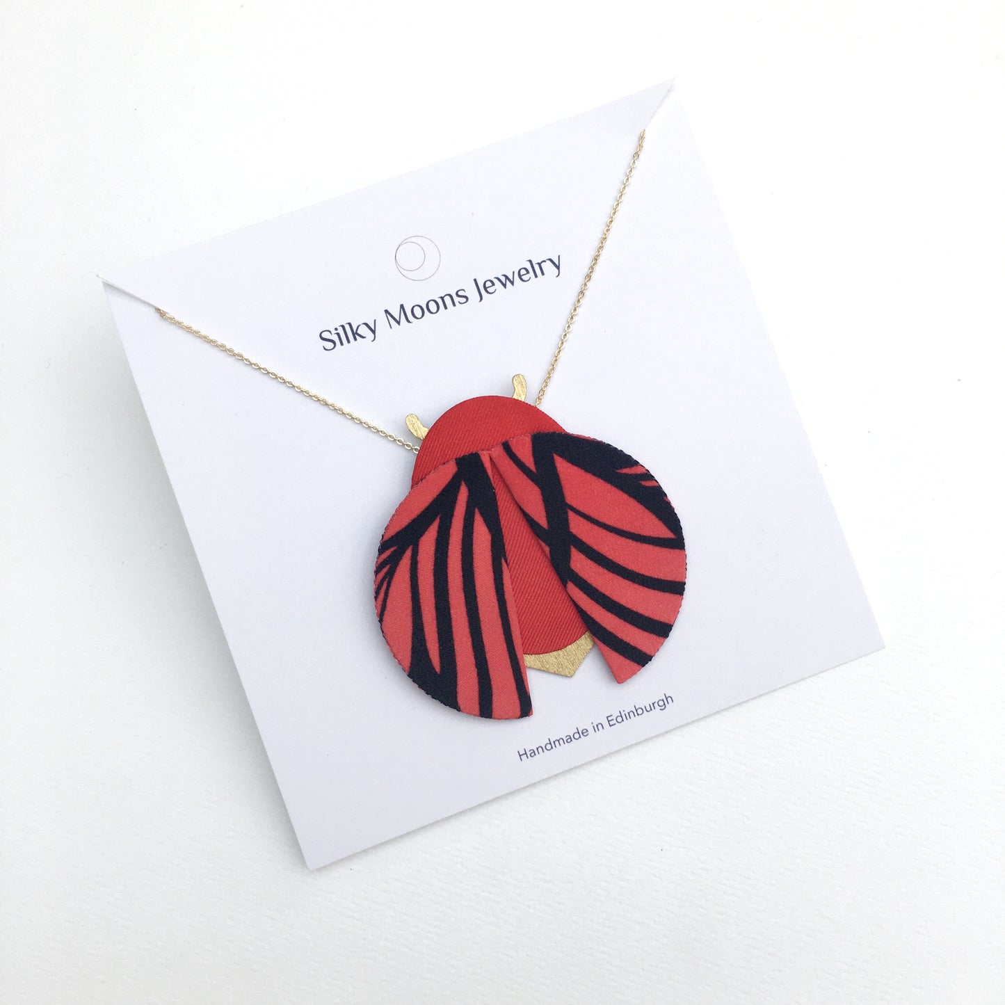 Moon Beetle Pendant Necklace