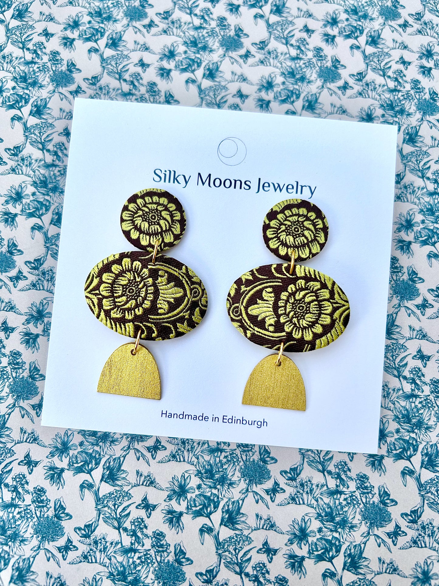 Ellipse Dangle Stud Earrings