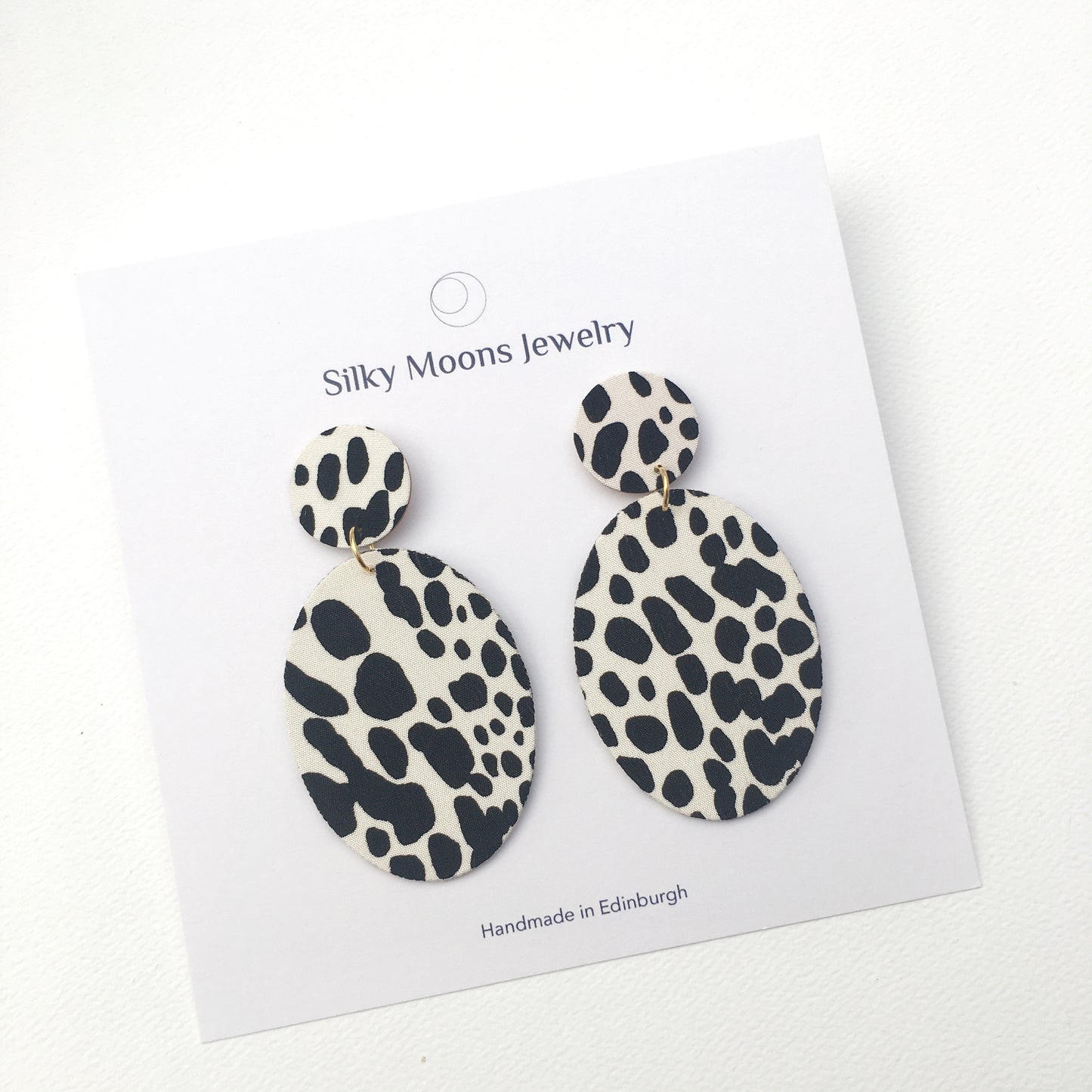 Oval Dangle Stud Earrings