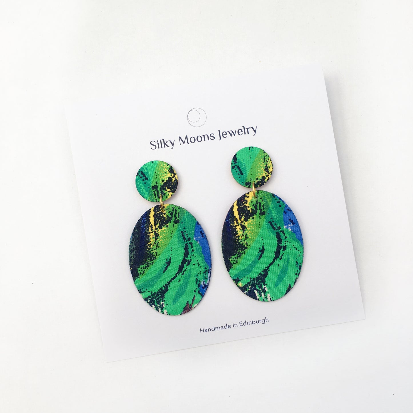 Oval Dangle Stud Earrings