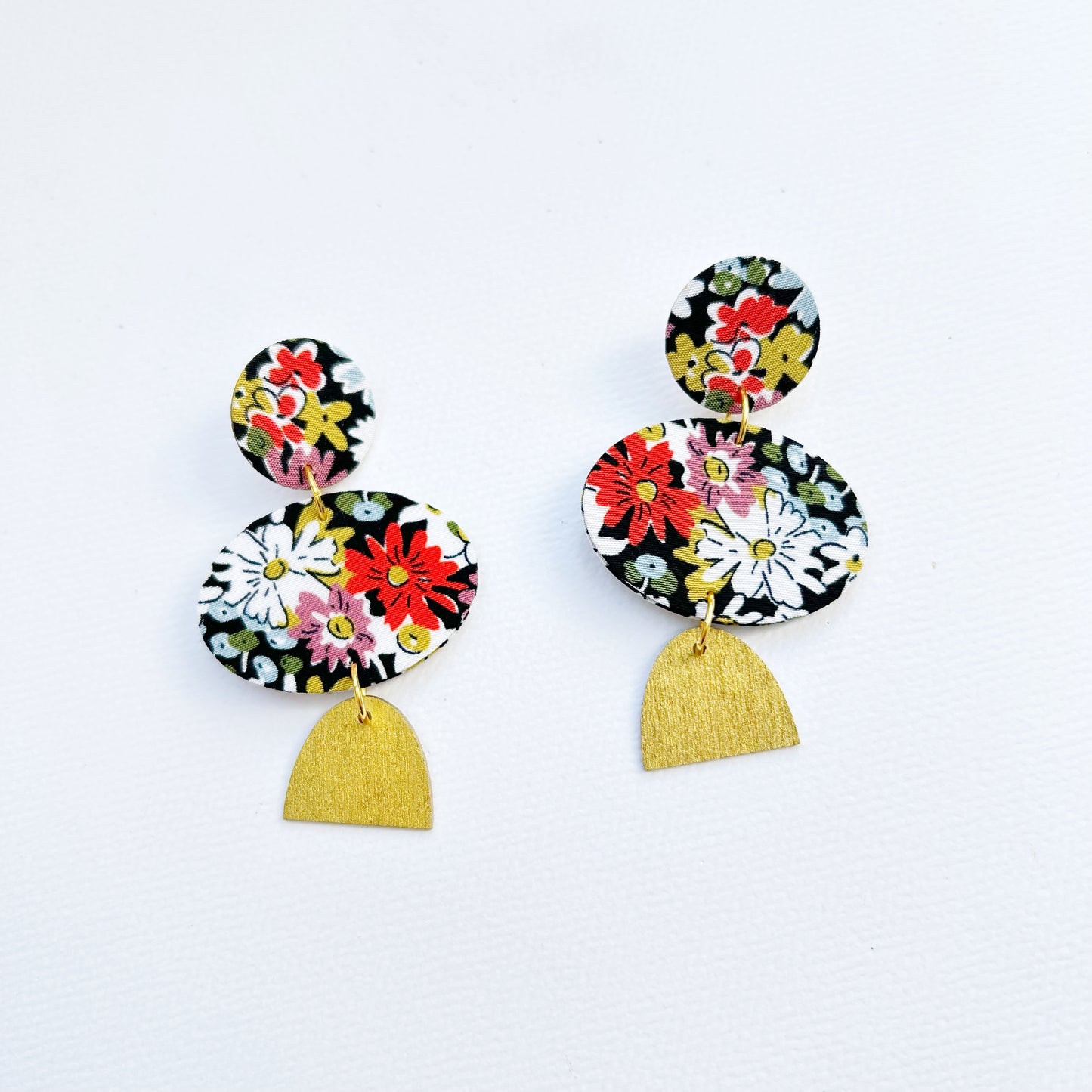 Ellipse Dangle Stud Earrings