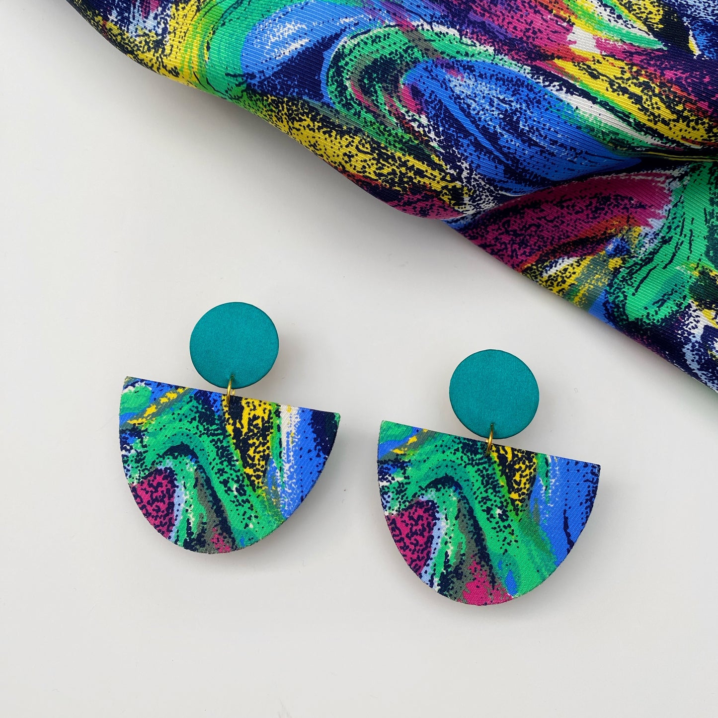 Half Moon Dangle Stud Earrings