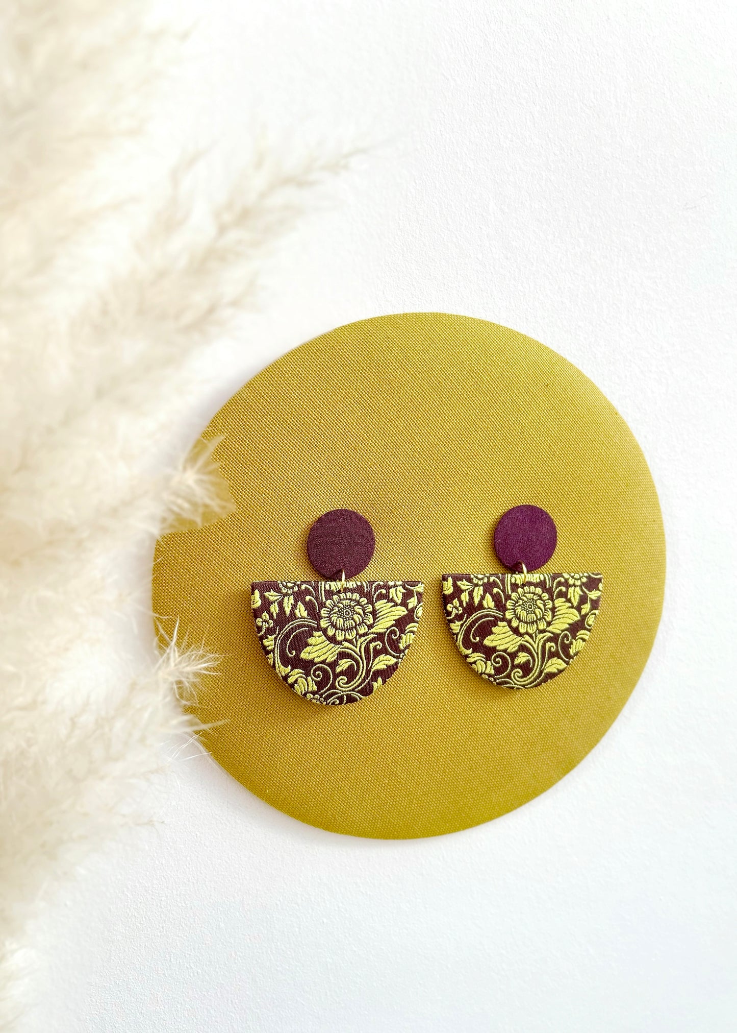 Half Moon Dangle Stud Earrings