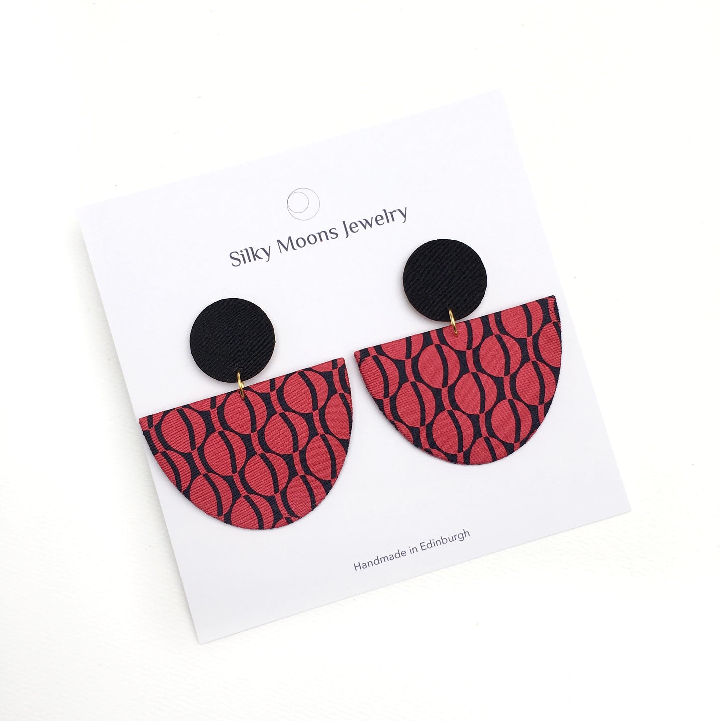 Half Moon Dangle Stud Earrings