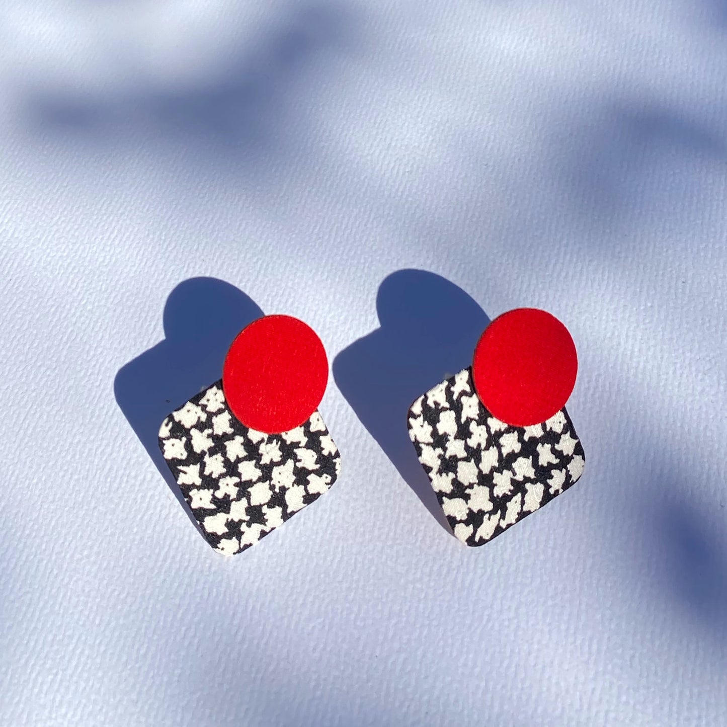 Geo Moon Stud Earrings