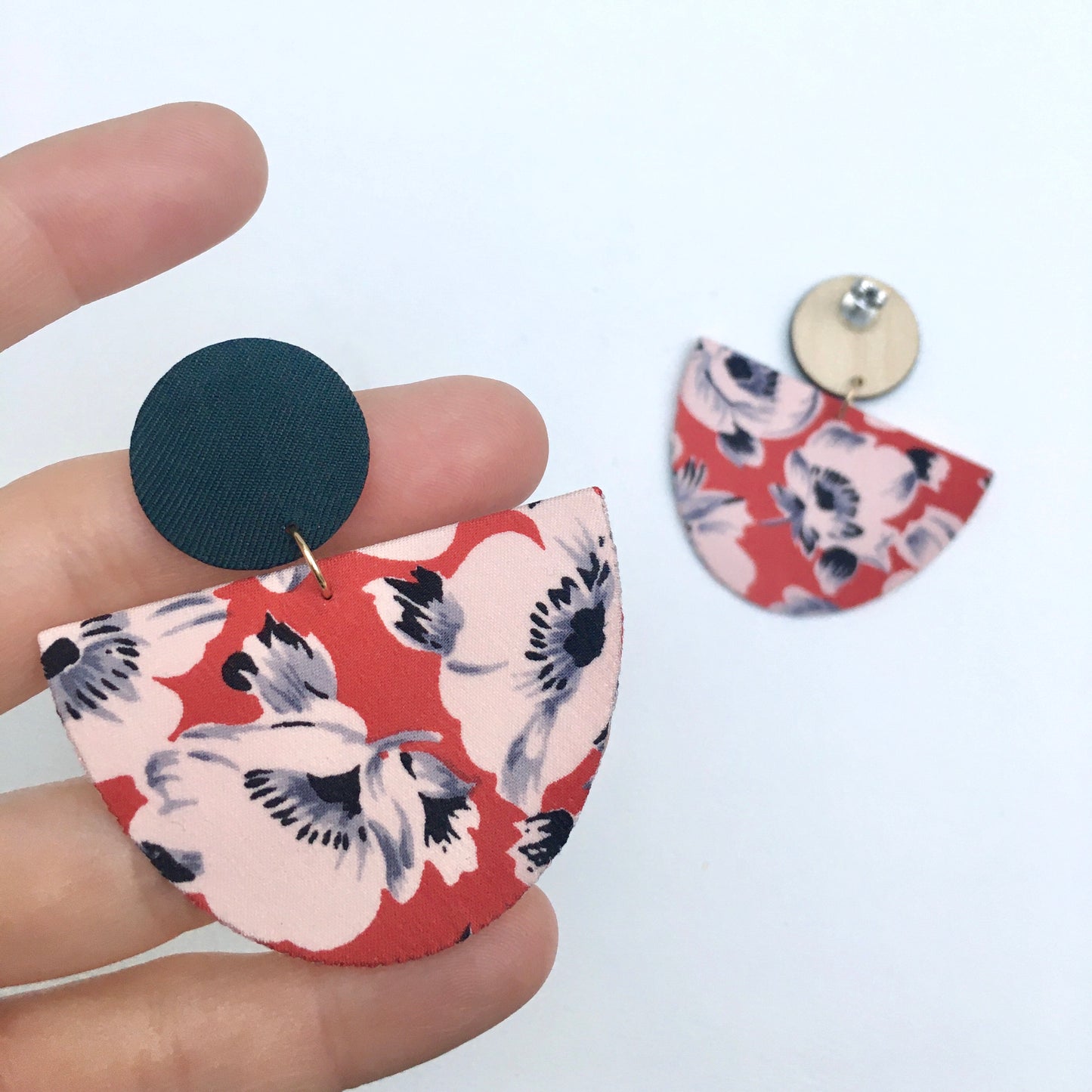 Half Moon Dangle Stud Earrings