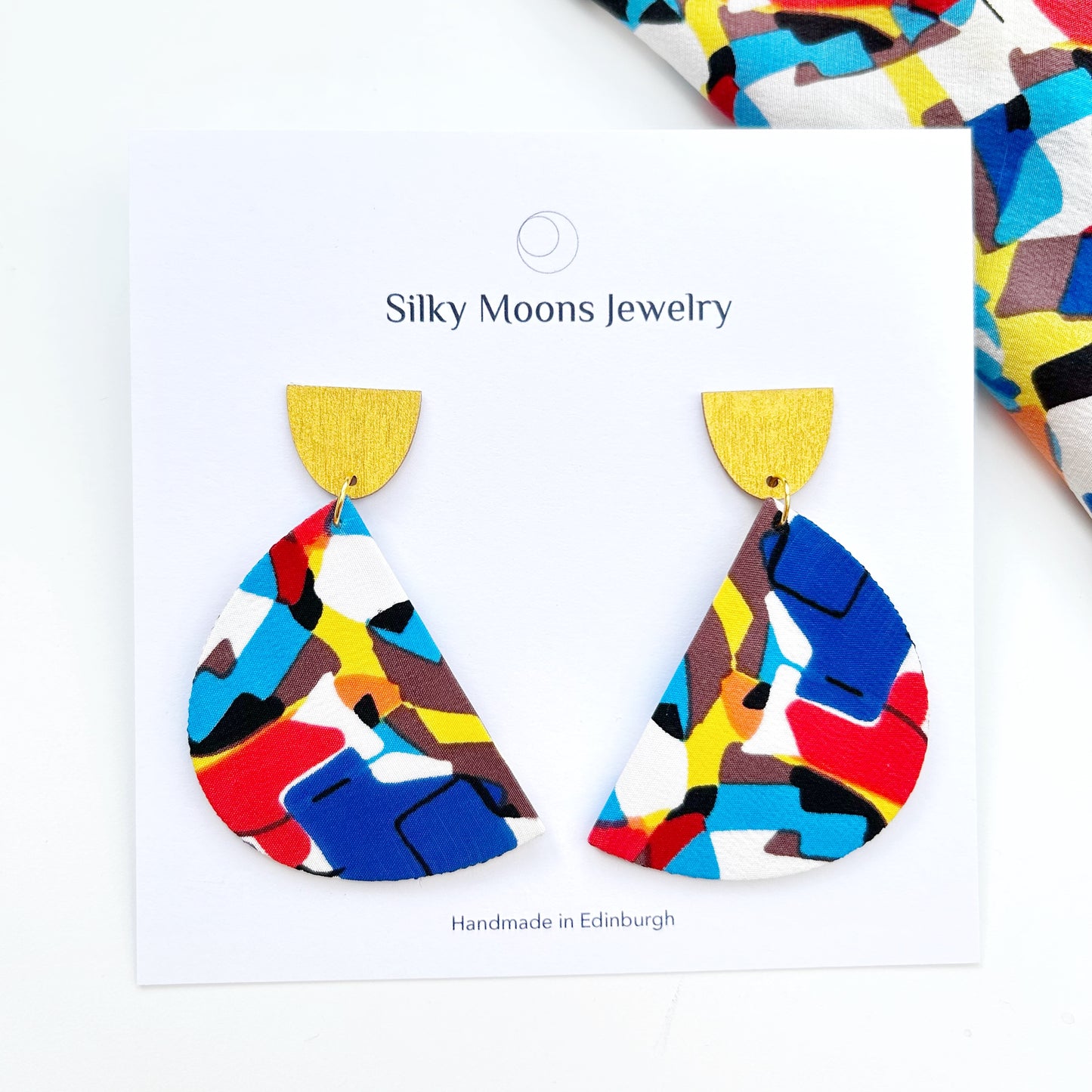 Moon Love Dangle Stud Earrings