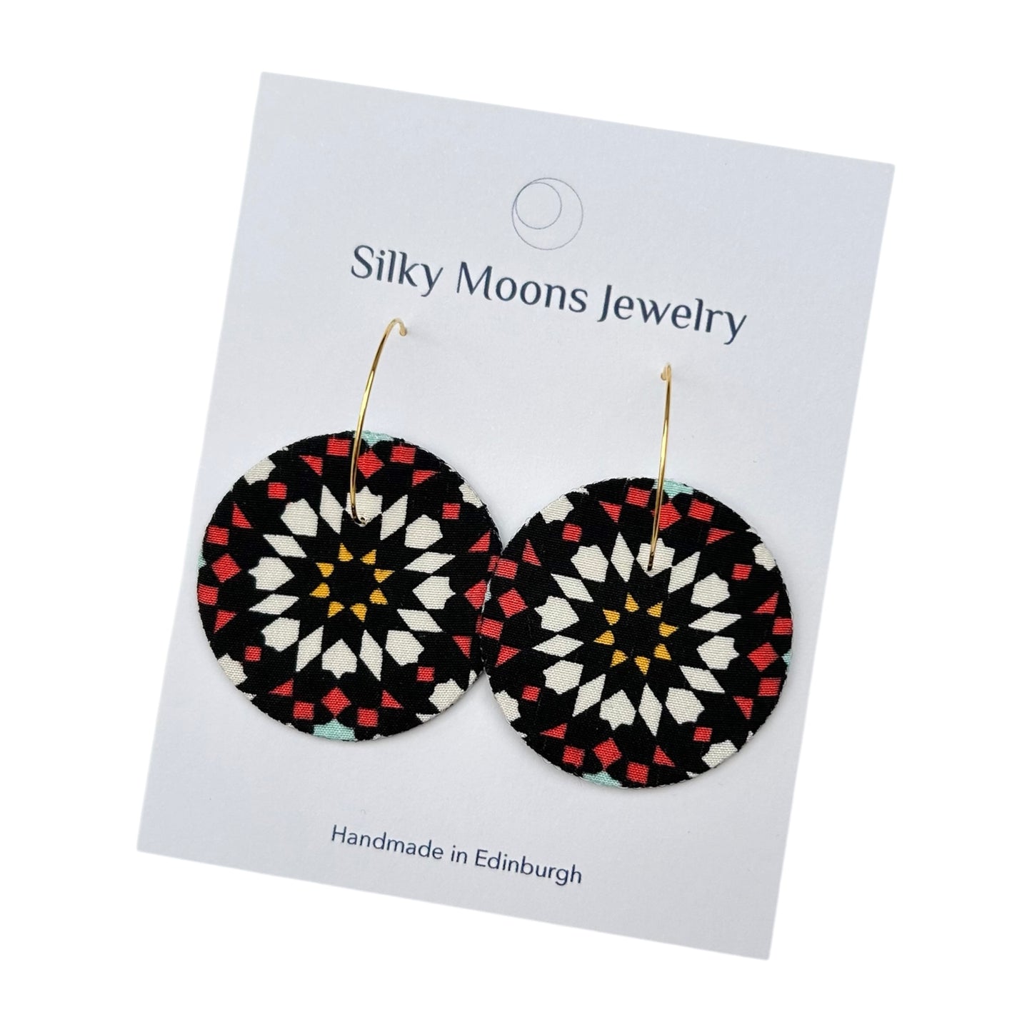 Hoop and Moon Dangle Earrings