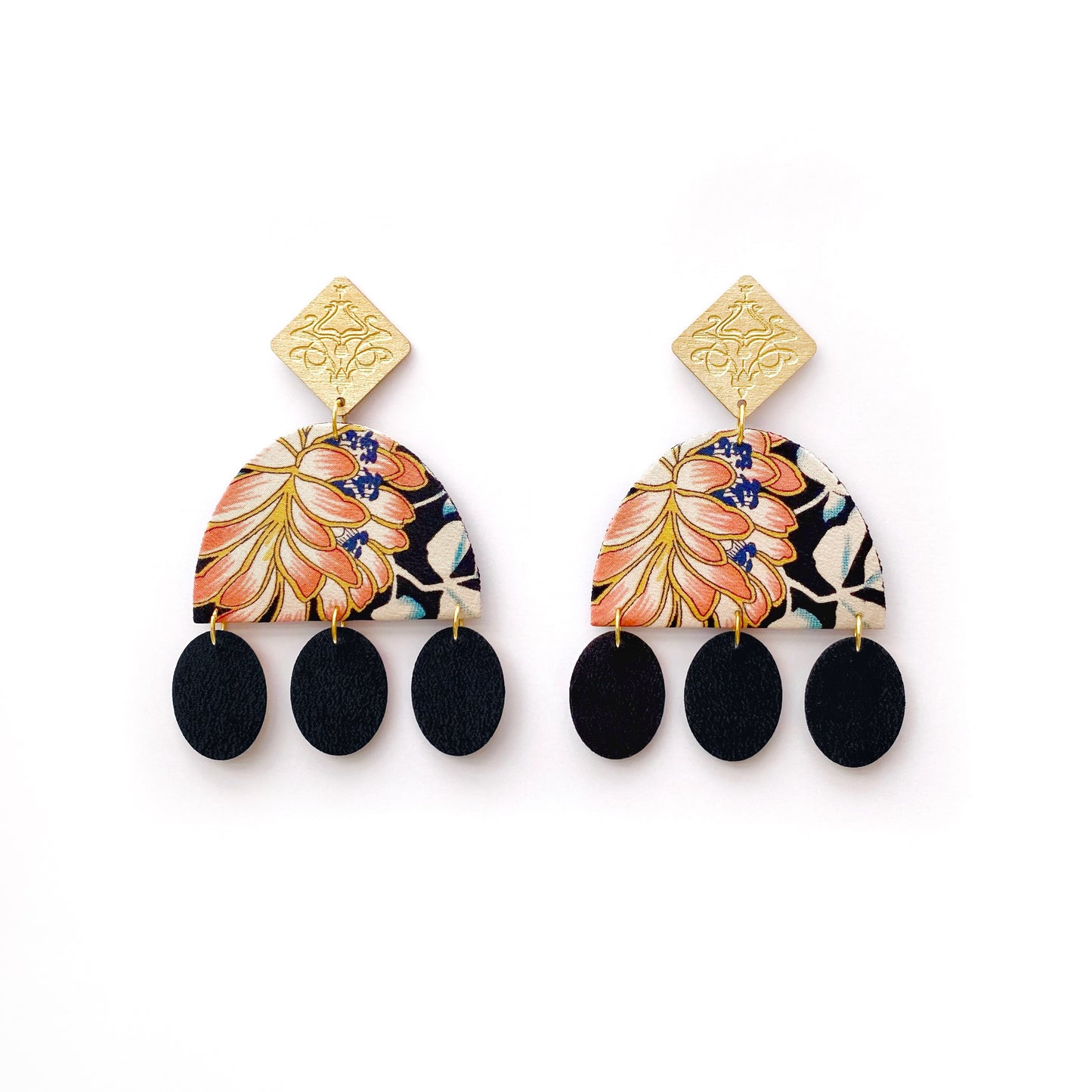 Midnight Cascade Dangle Stud Earrings
