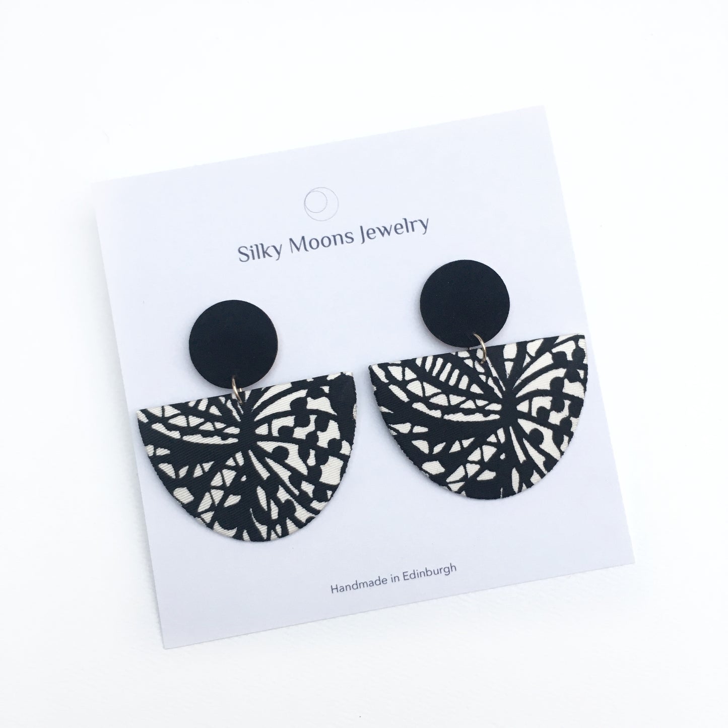 Half Moon Dangle Stud Earrings