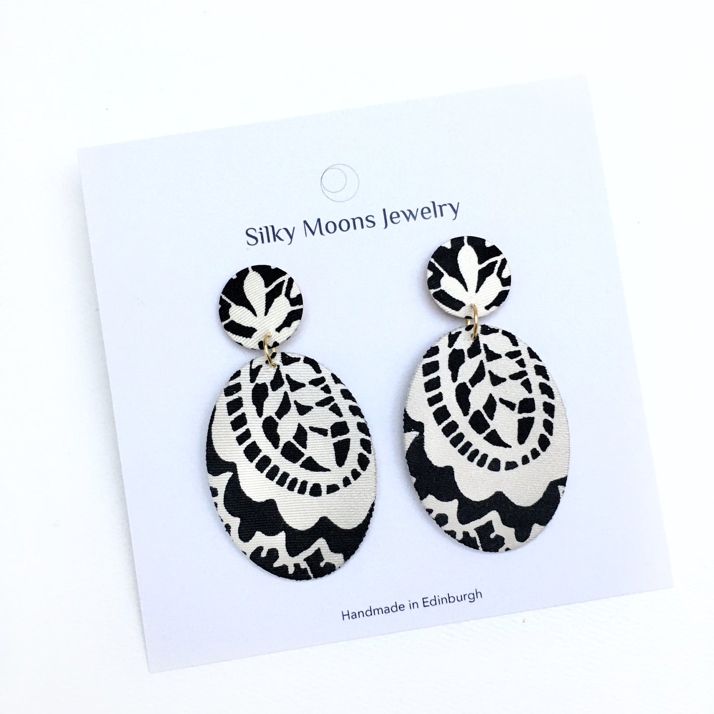 Oval Dangle Stud Earrings