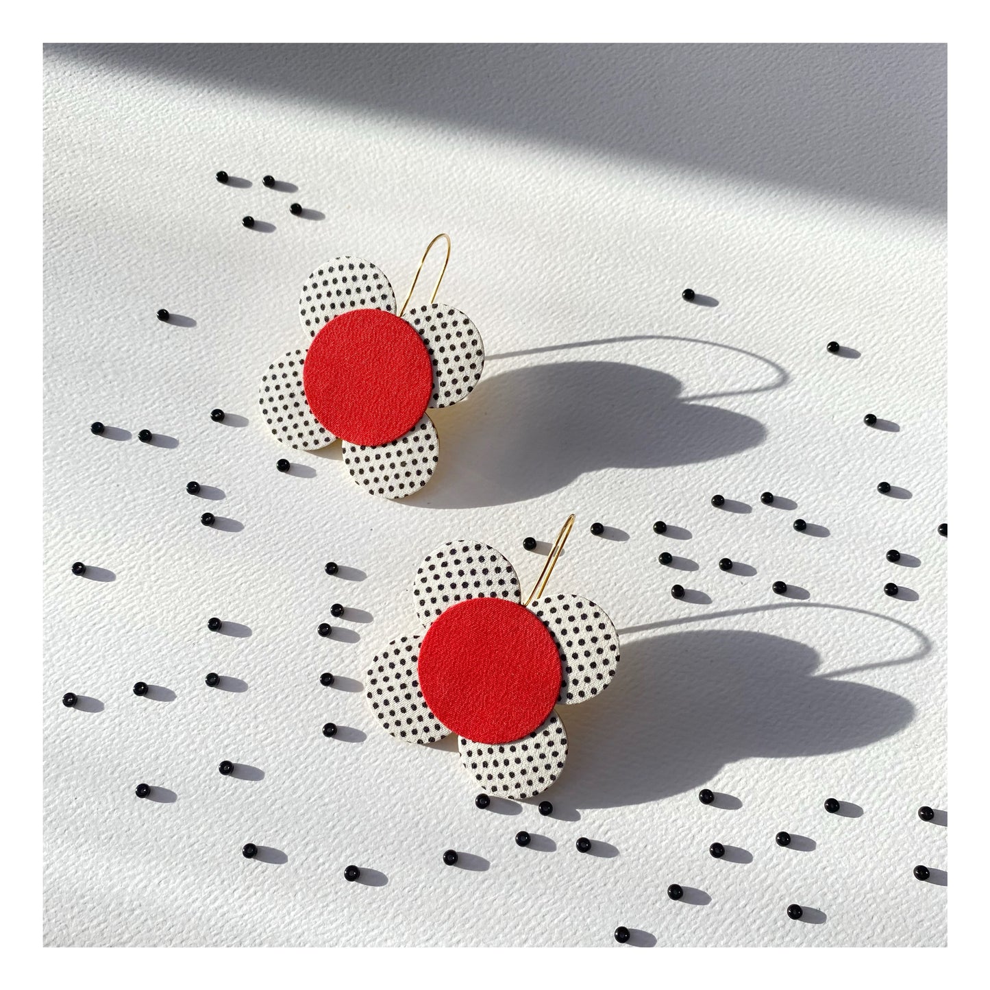 Moon Flower Dangle Hook Earrings