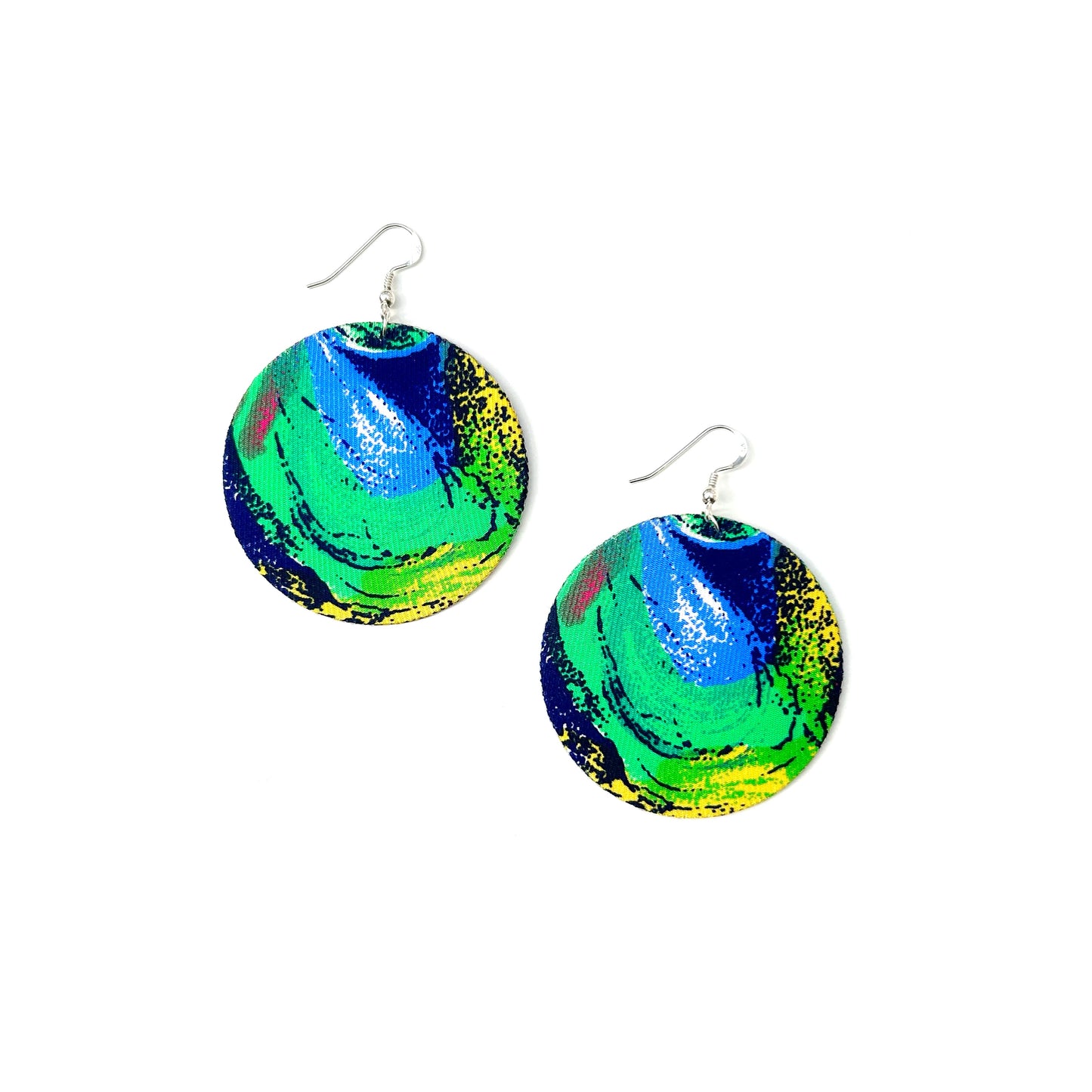 Full Moon Dangle Hook Earrings