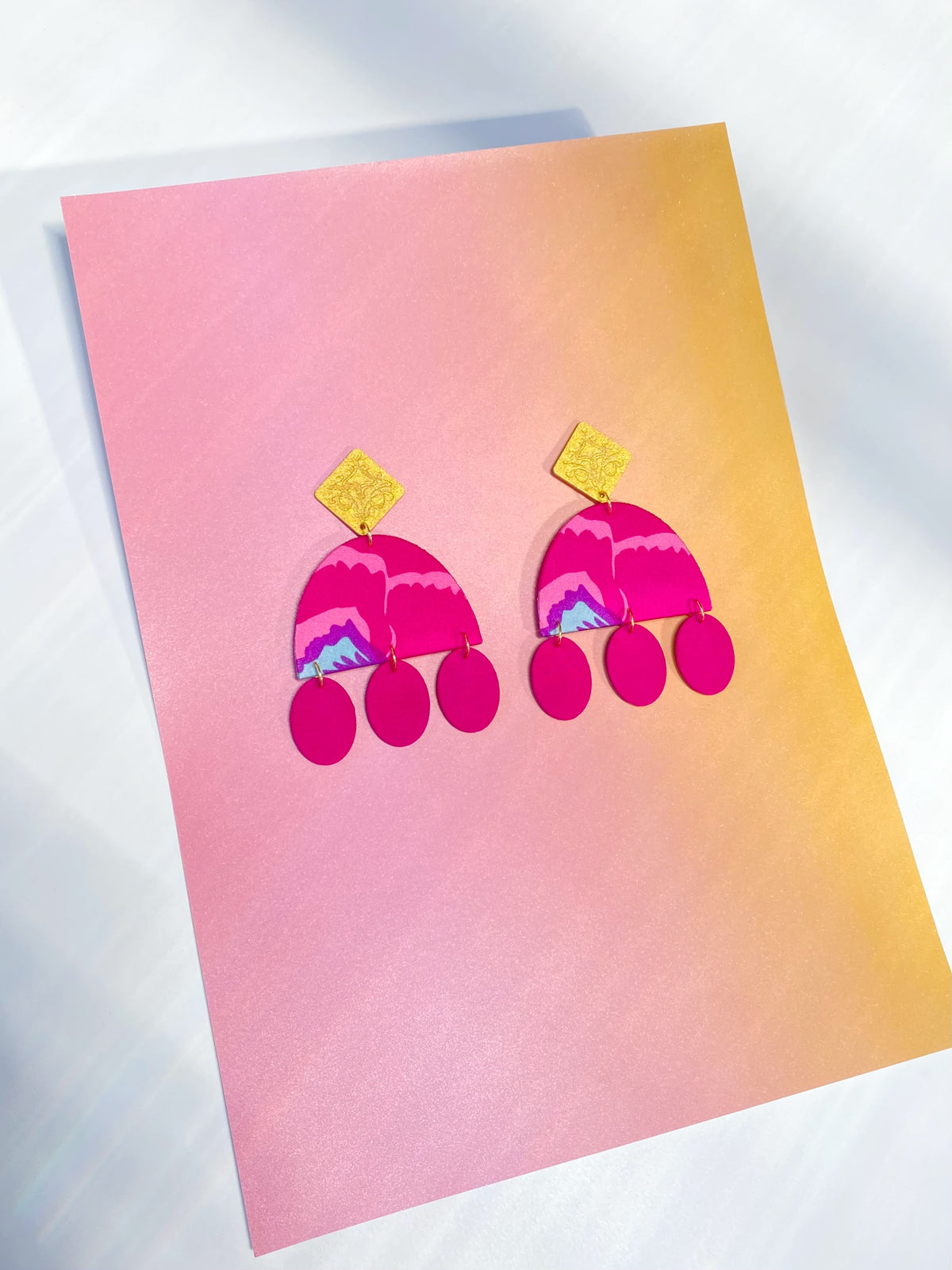 Midnight Cascade Dangle Stud Earrings