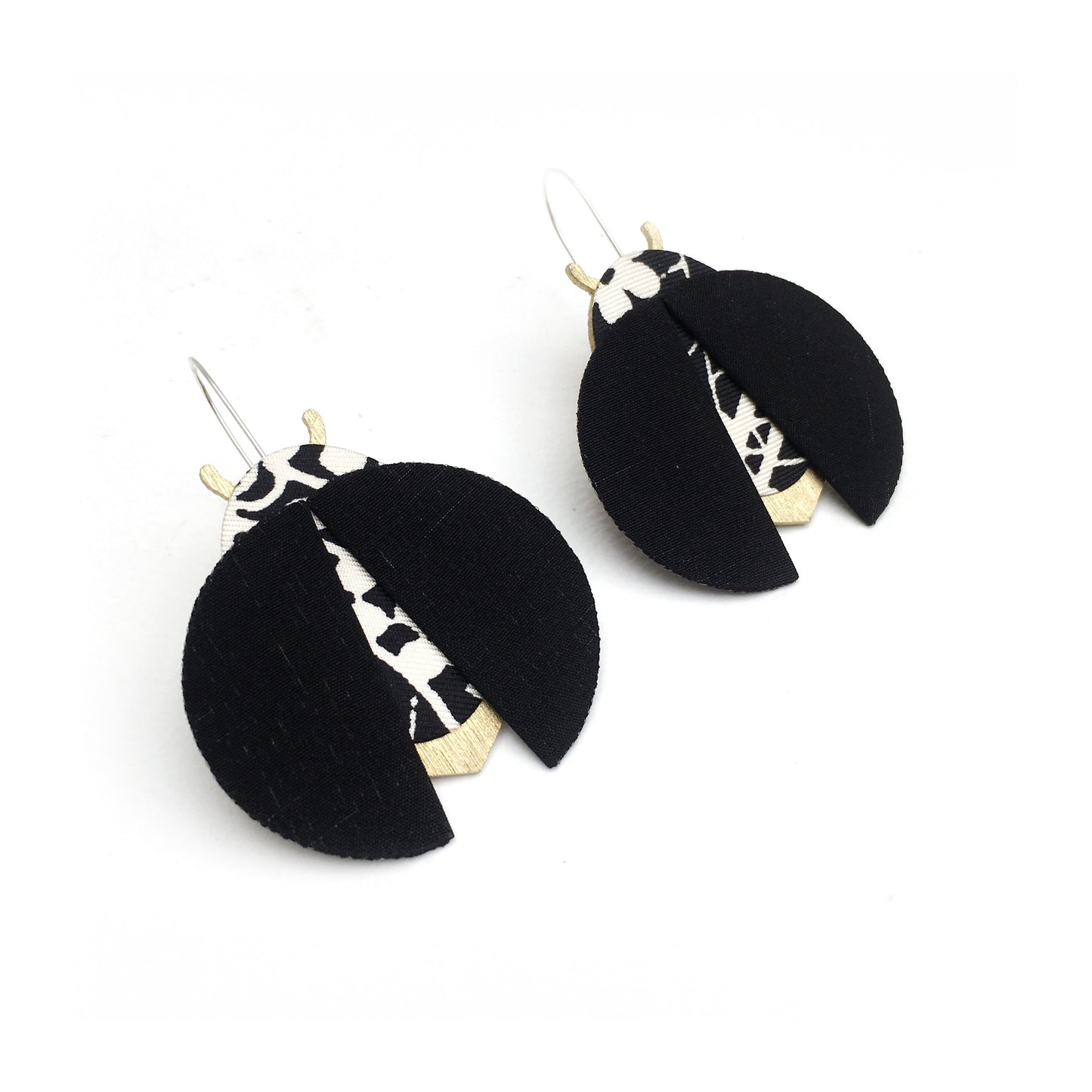 Moon Beetle Dangle Hook Earrings