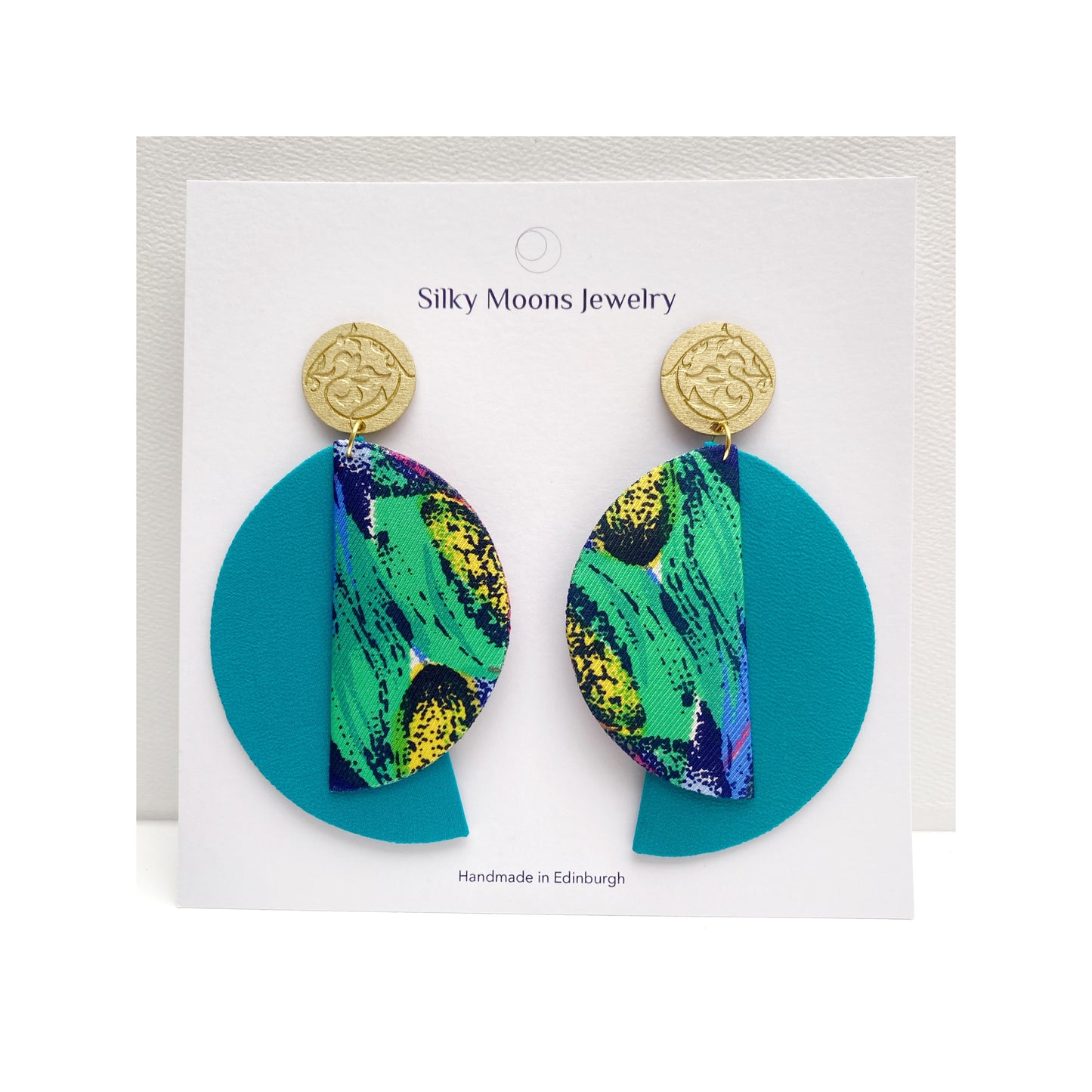 Midnight Lunar Dangle Stud Earrings