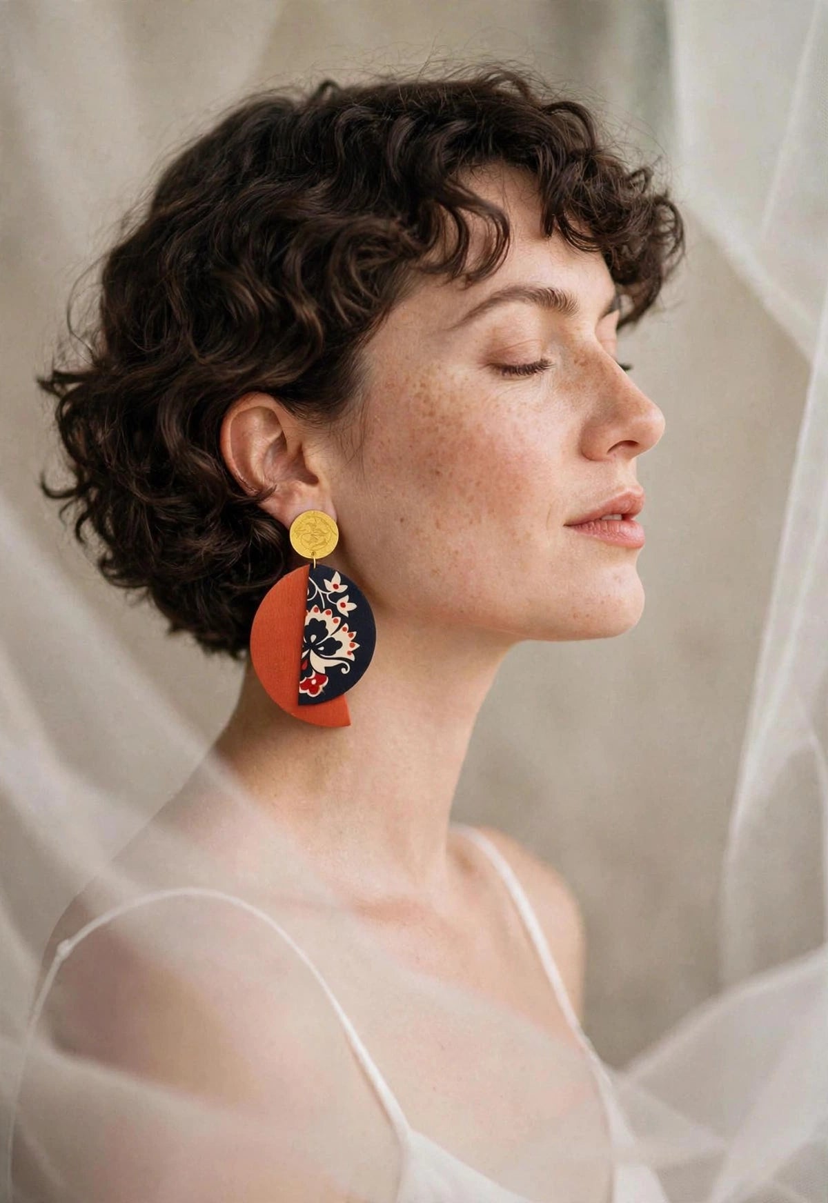 Midnight Lunar Dangle Stud Earrings